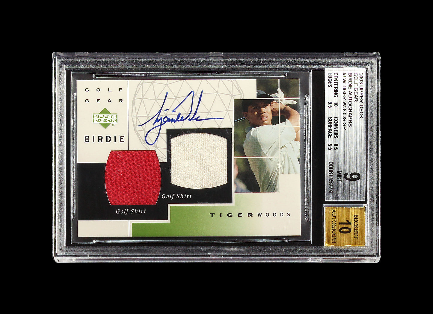 Tiger Woods SP 2003 Upper Deck Golf Gear Birdie Autographs #TW BGS
