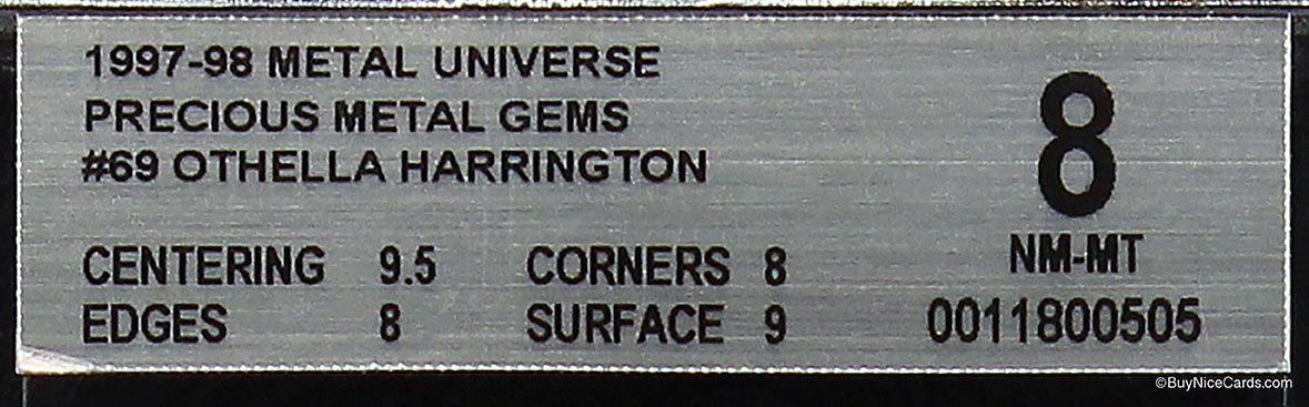 1997 Othella Harrington Fleer Skybox Metal Universe PMG Precious Metal Gems #69 /100 BGS 8