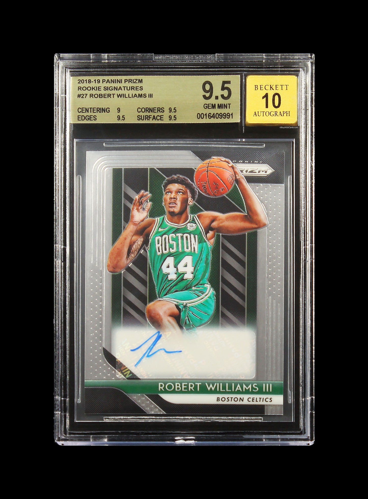 2018-19 Robert Williams Panini Prizm Base RC Rookie Auto #27 BGS 9.5 / 10