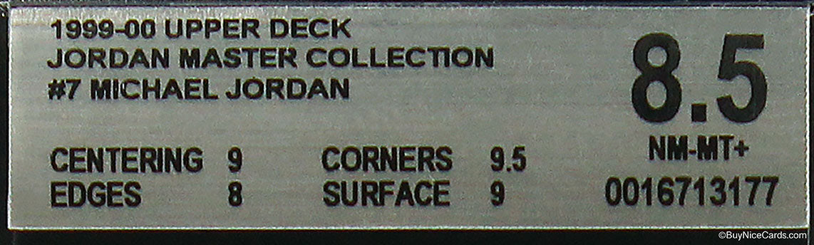 1999 Michael Jordan Upper Deck MJ Master Collection /500 # 7 BGS 8.5