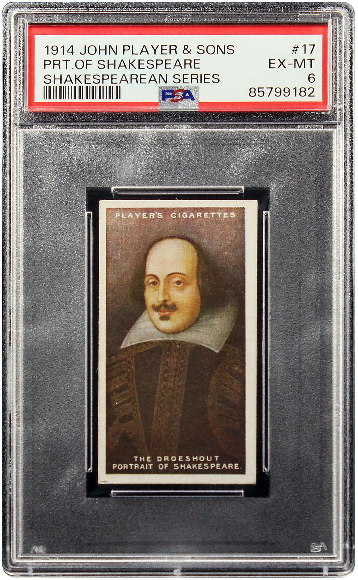 1914 John Player & Sons Series PRT. Of Shakespeare Shakespearean # 17 PSA 6