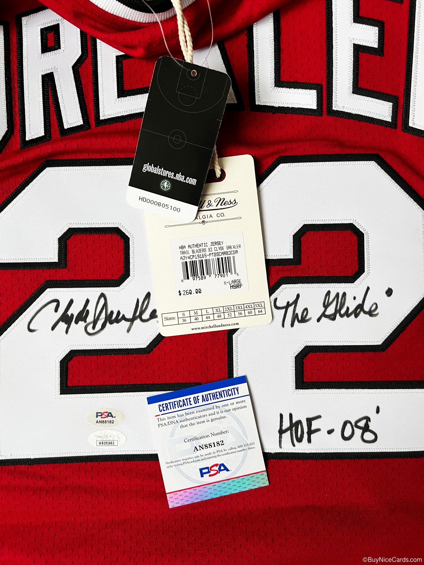 1983-84 Clyde Drexler Mitchell & Ness signed Auto NBA Authentic XL Jersey PSA