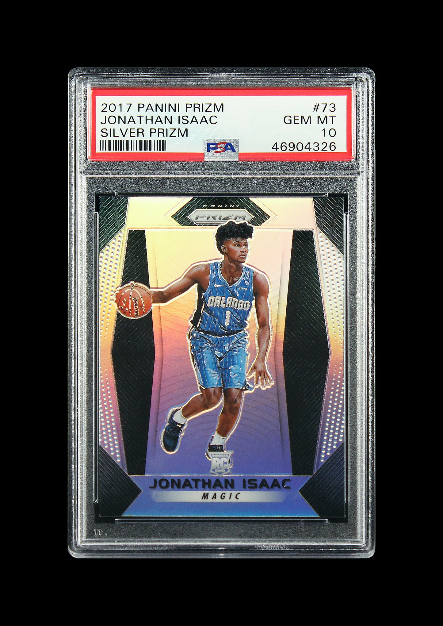 2017 Jonathan Isaac Panini Prizm Silver Prizms Refractor SP RC Rookie #73 PSA 10
