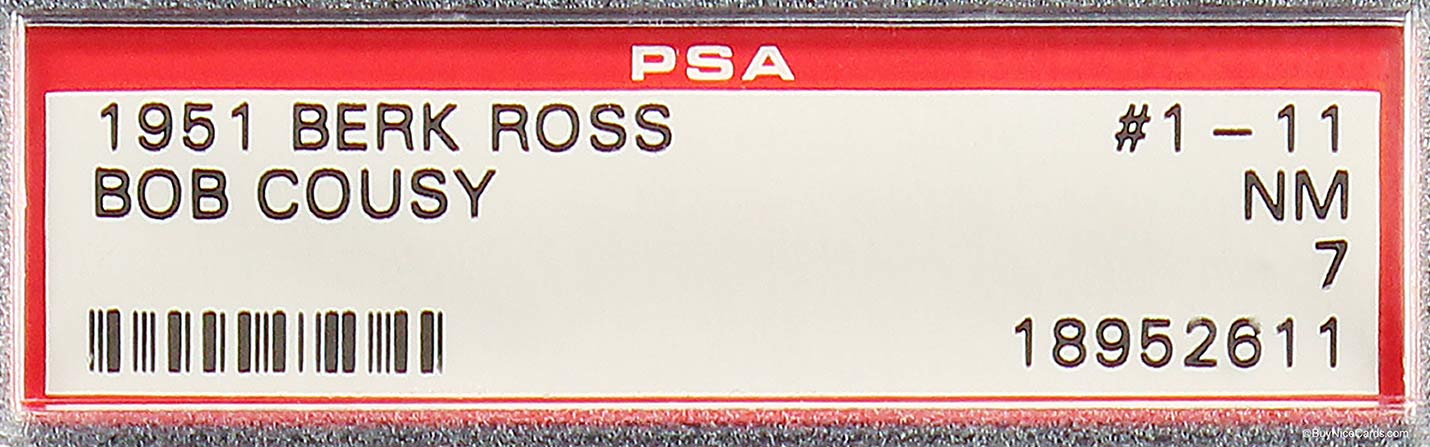 1951 Bob Cousy Berk Ross RC Rookie #1-11 PSA 7