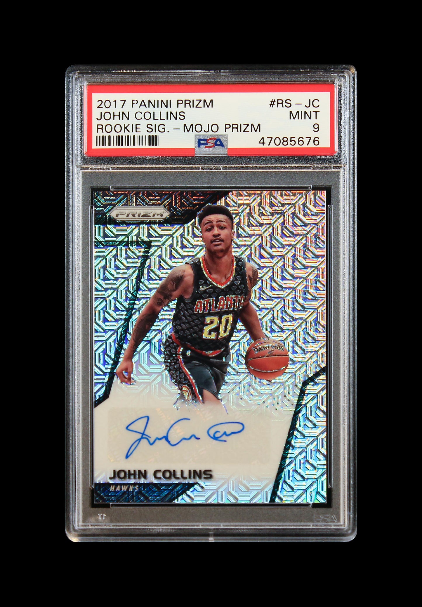 2017 John Collins Panini Prizm Rookie Mojo Jersey #20/25 RC Auto #RS-JC PSA 9