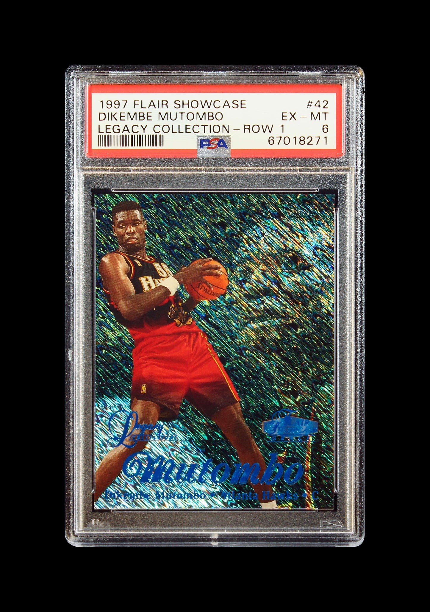 1997 Dikembe Mutumbo Fleer Flair Showcase Legacy Collection Row 1 /100 #42 PSA 6