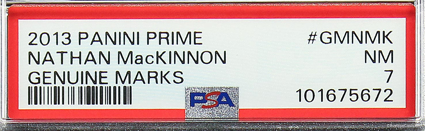 2013 Nathan Mackinnon Panini Prime Genuine Marks RC Rookie 9/9 Auto #GMNMK PSA 7
