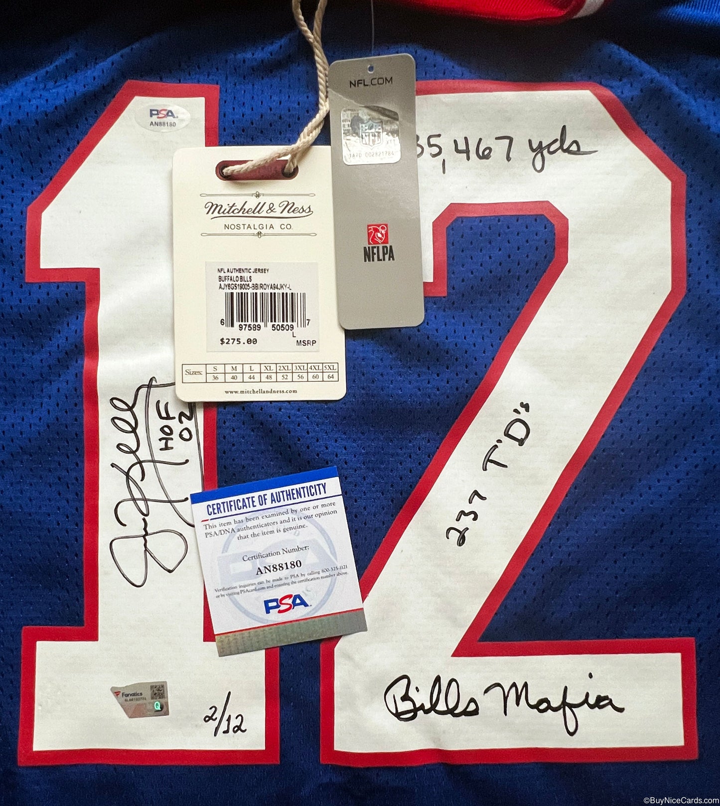 1994 Jim Kelly Buffalo Bills Signed Mitchell & Ness Authentic Jersey Auto PSA