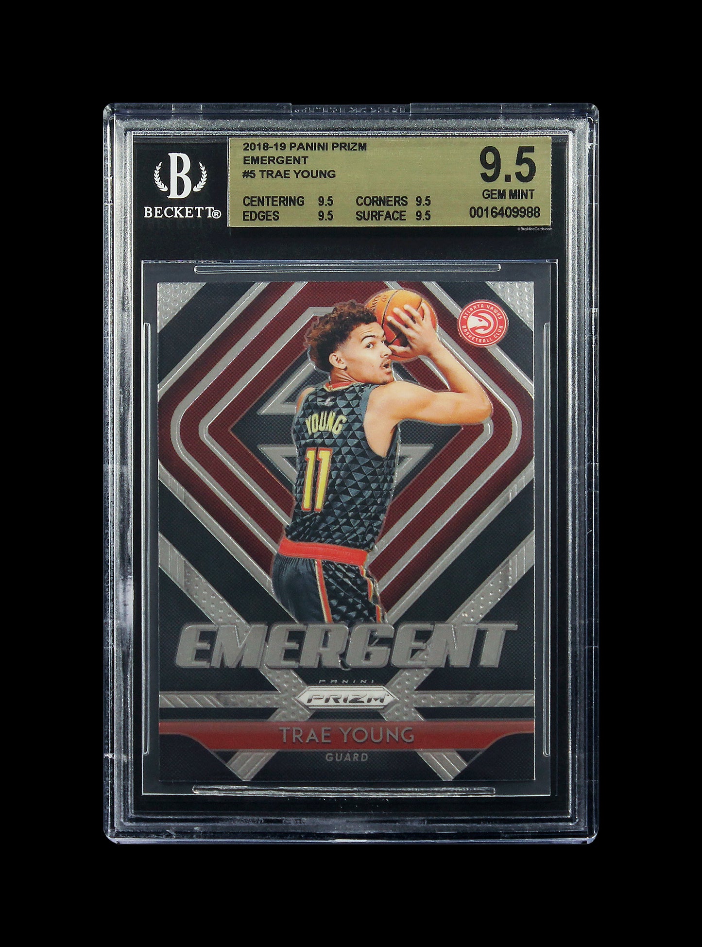 2018 Trae Young Panini Prizm Emergent Base RC Rookie # 5 BGS 9.5