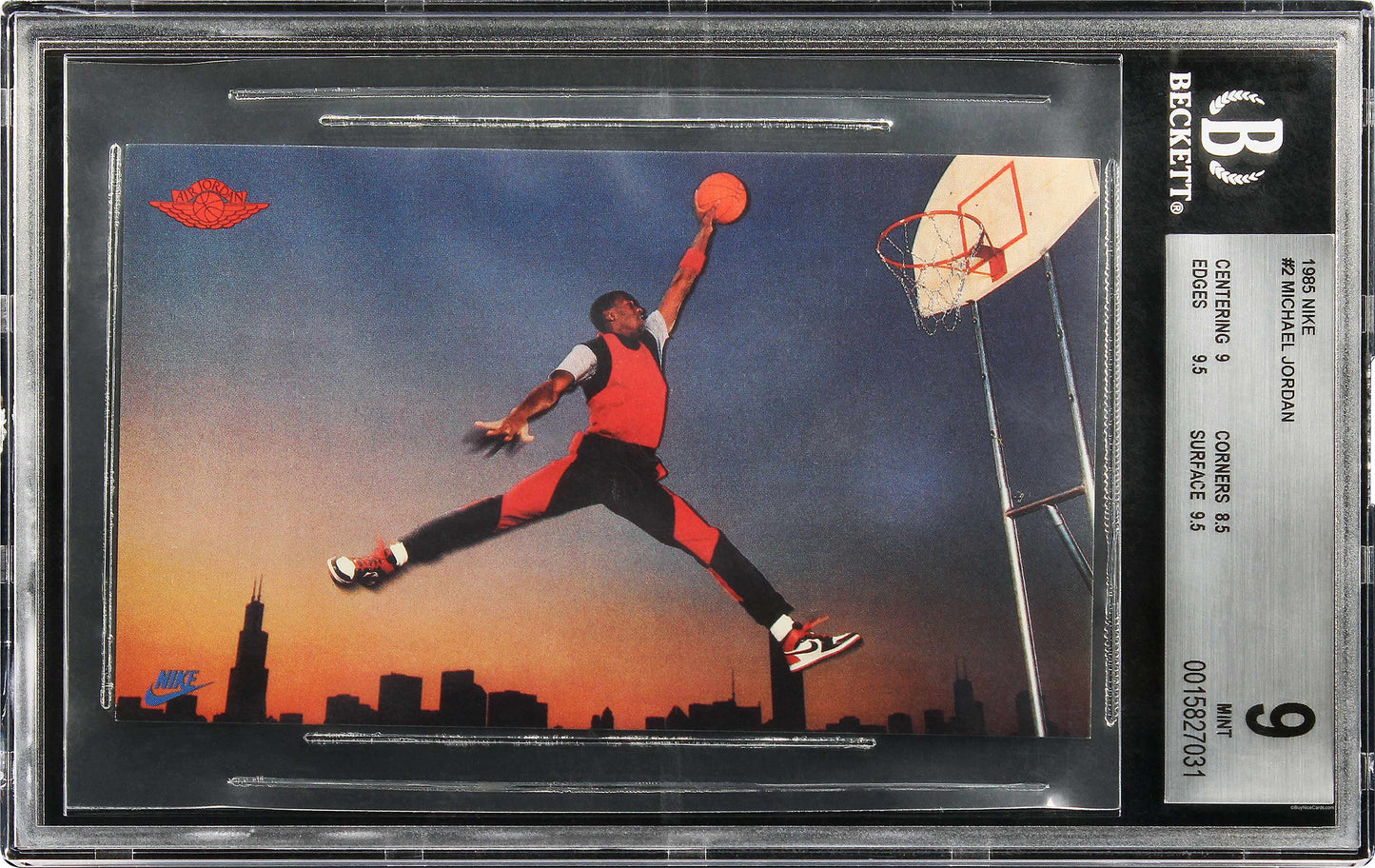 1985 Michael Jordan Nike RC Rookie #2 BGS 9