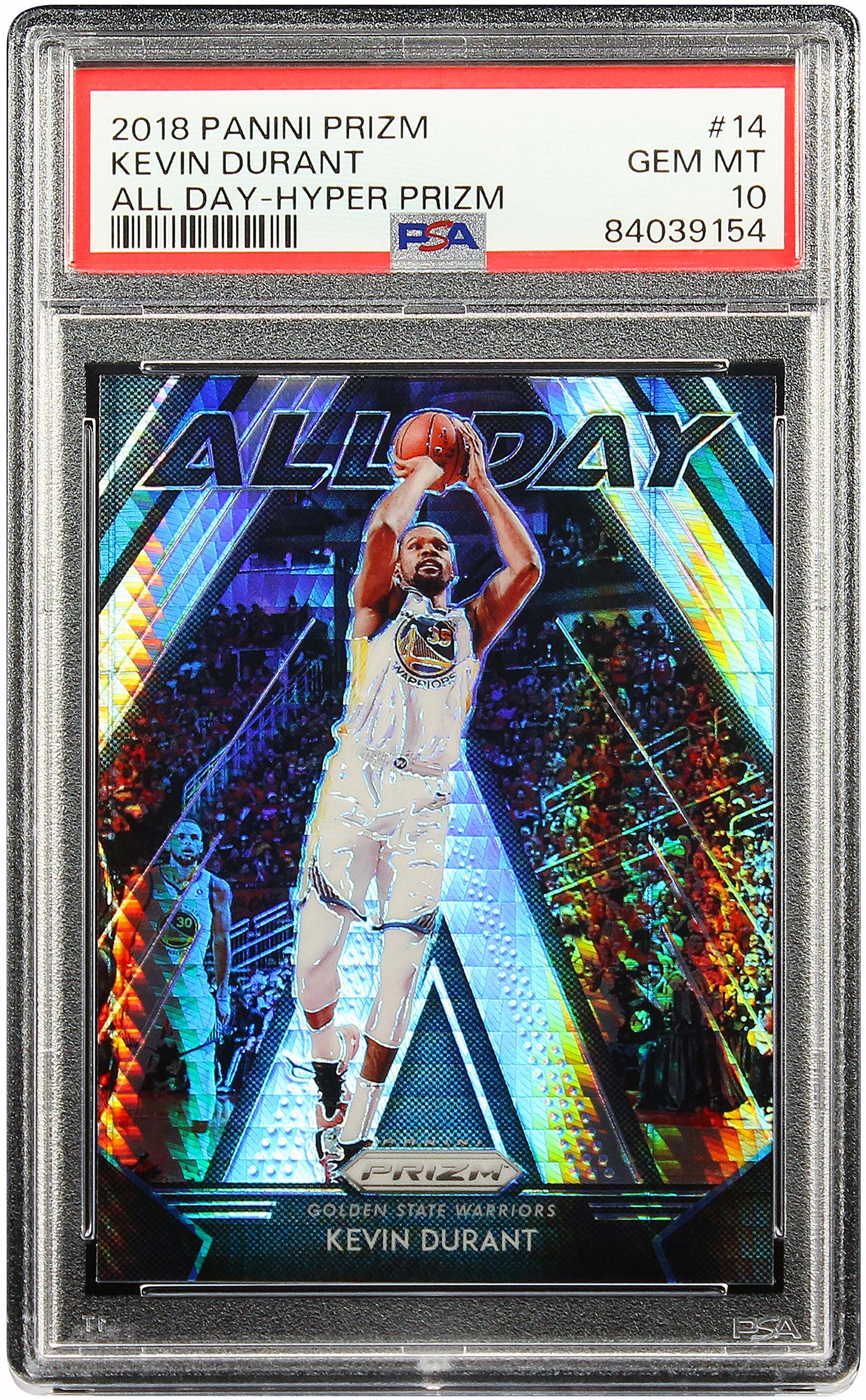 2018 Kevin Durant Panini Prizm All Day Hyper Prizms SP #14 PSA 10 Gem Mint