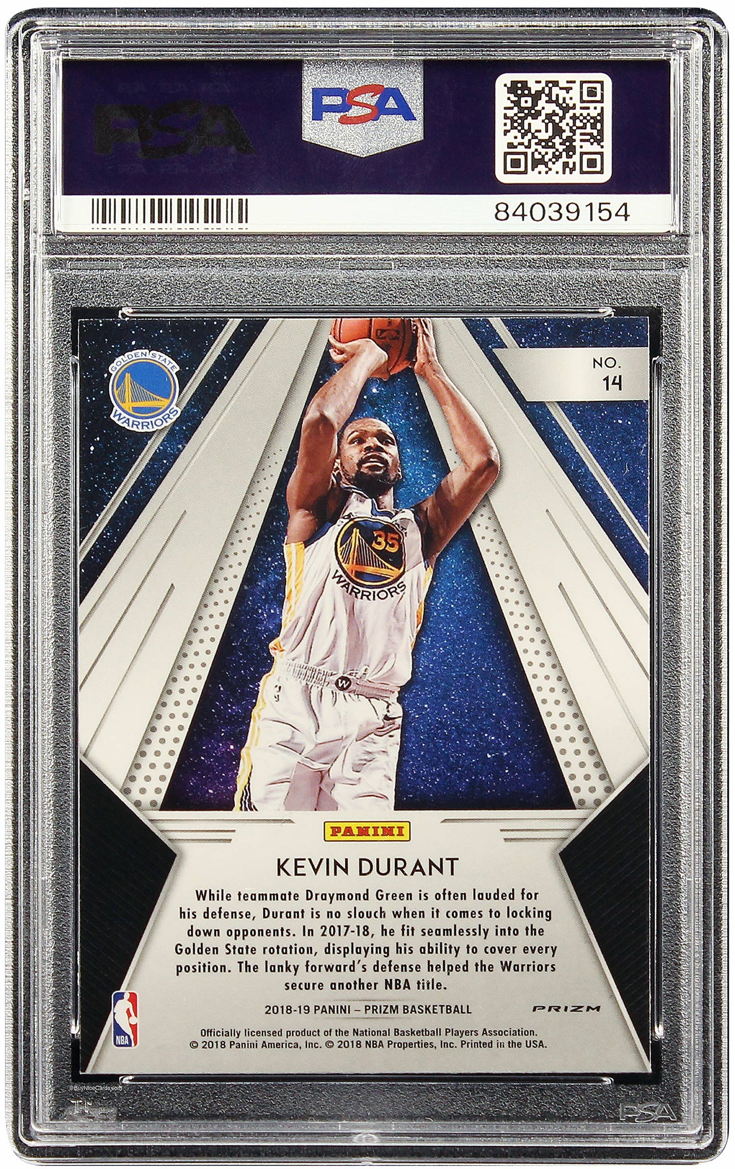 2018 Kevin Durant Panini Prizm All Day Hyper Prizms SP #14 PSA 10 Gem Mint