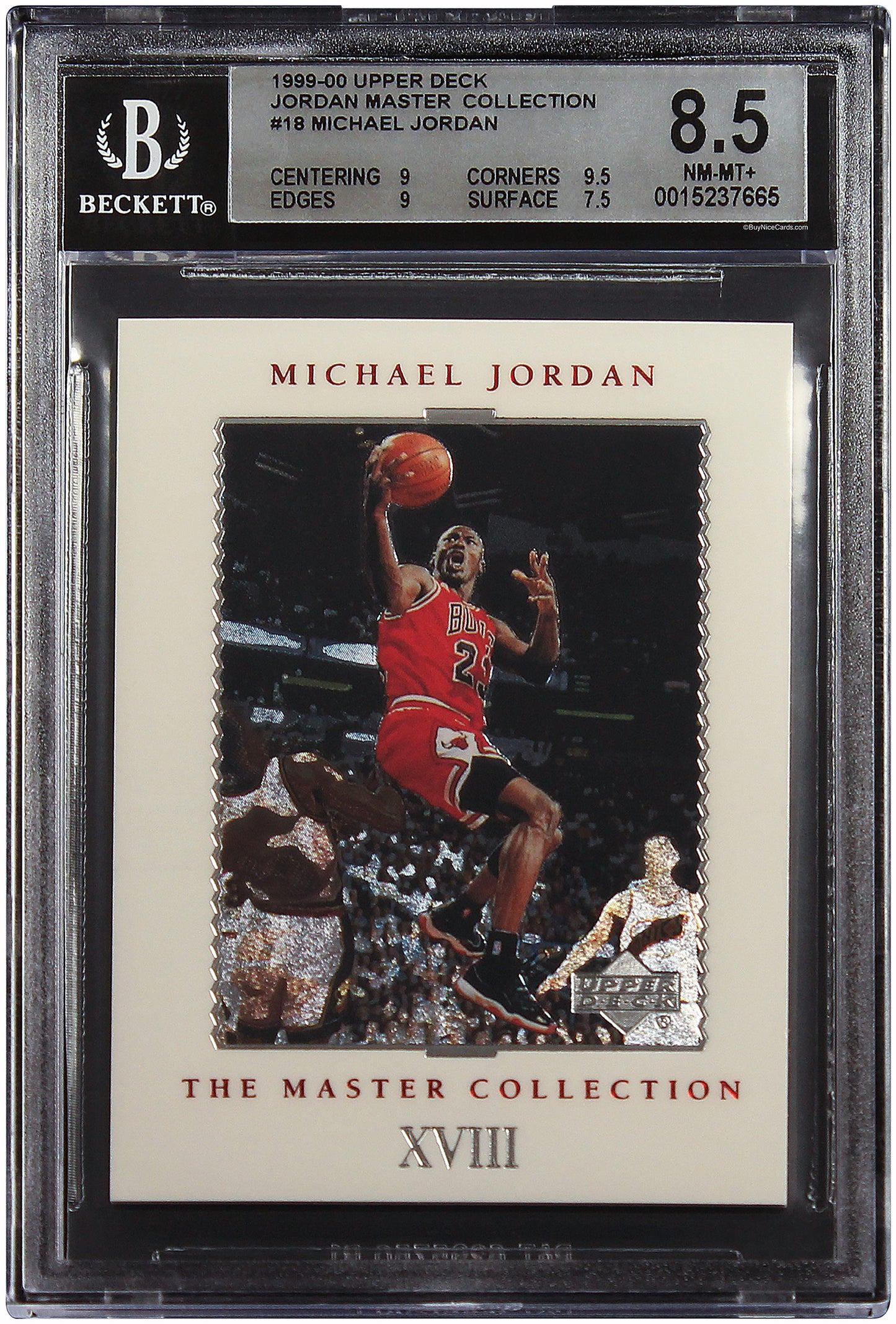 1999-00 Michael Jordan Upper Deck Master Collection Finals MVP /500 #18 BGS 8.5
