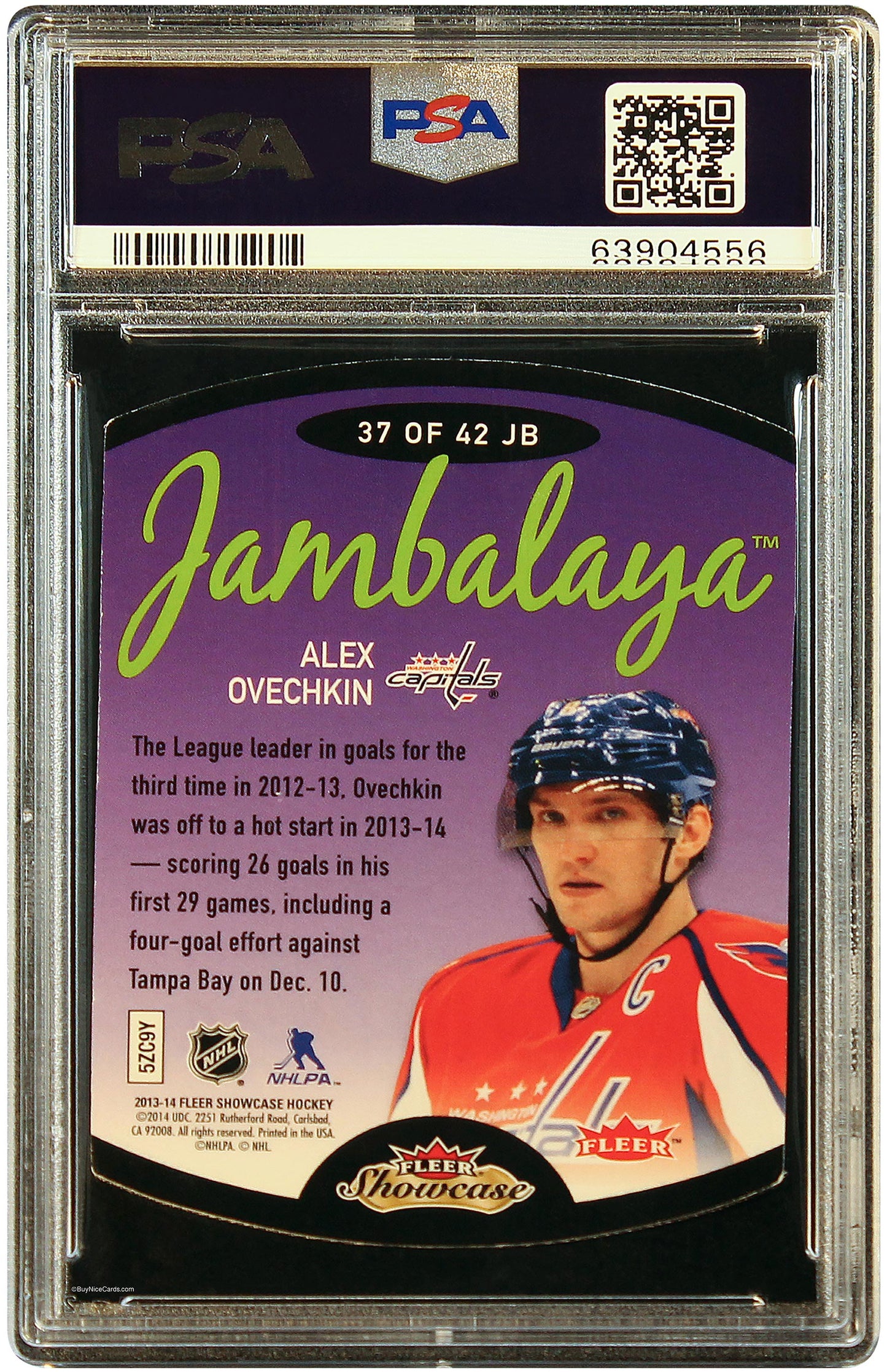 2013 Alex Ovechkin Fleer Retro Jambalaya SP #37 PSA 8 Pop 5 / 1 Higher