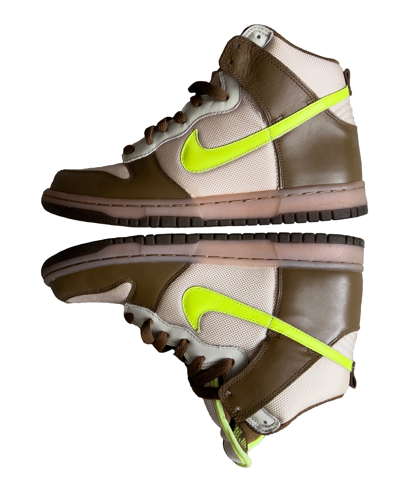 2007 Nike Dunk High Shrek light Used Great Condition with Box Size 8 Umber/Volt-Birch-Baroque Brown