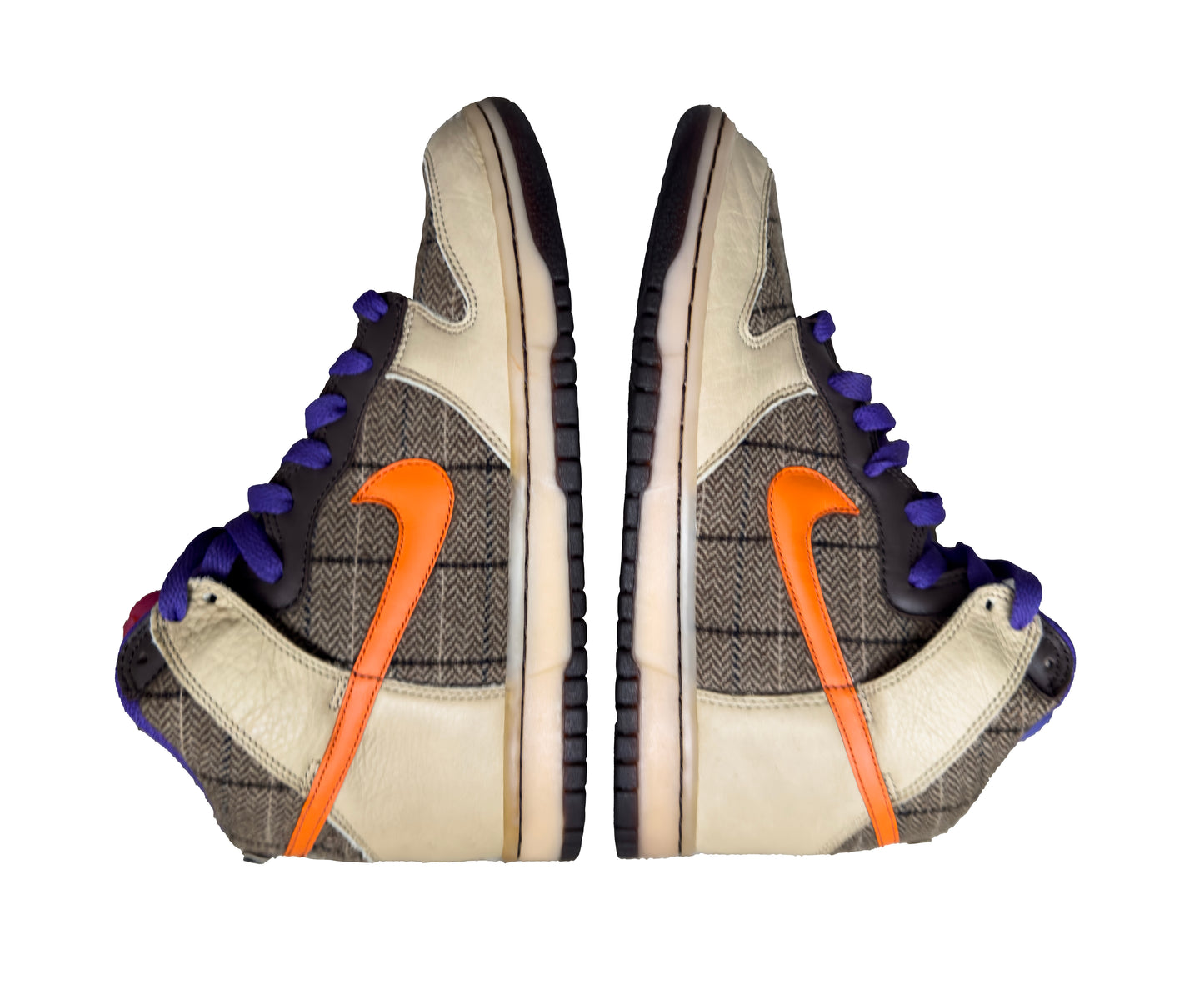 2007 Nike Dunk High Premium Tweed Orange Blaze 312786-283 Size 8 Used but Very Clean with Box