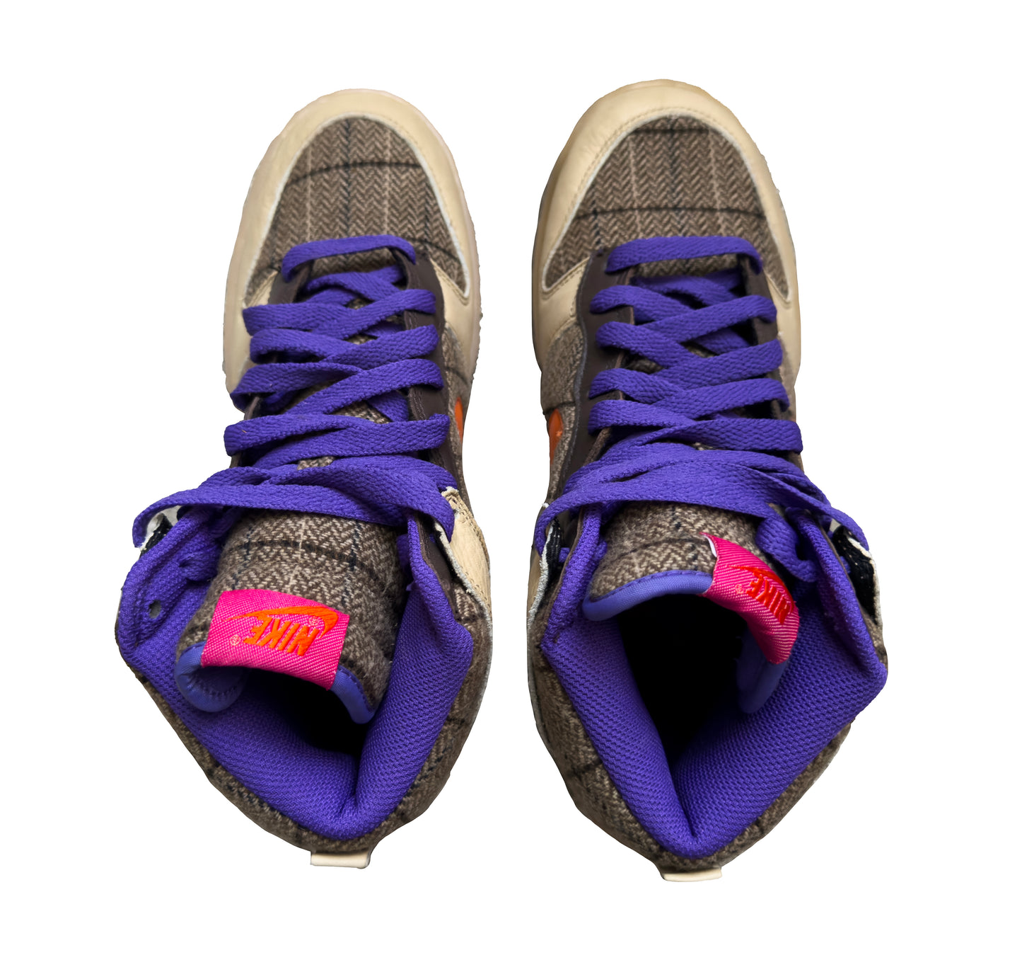 2007 Nike Dunk High Premium Tweed Orange Blaze 312786-283 Size 8 Used but Very Clean with Box