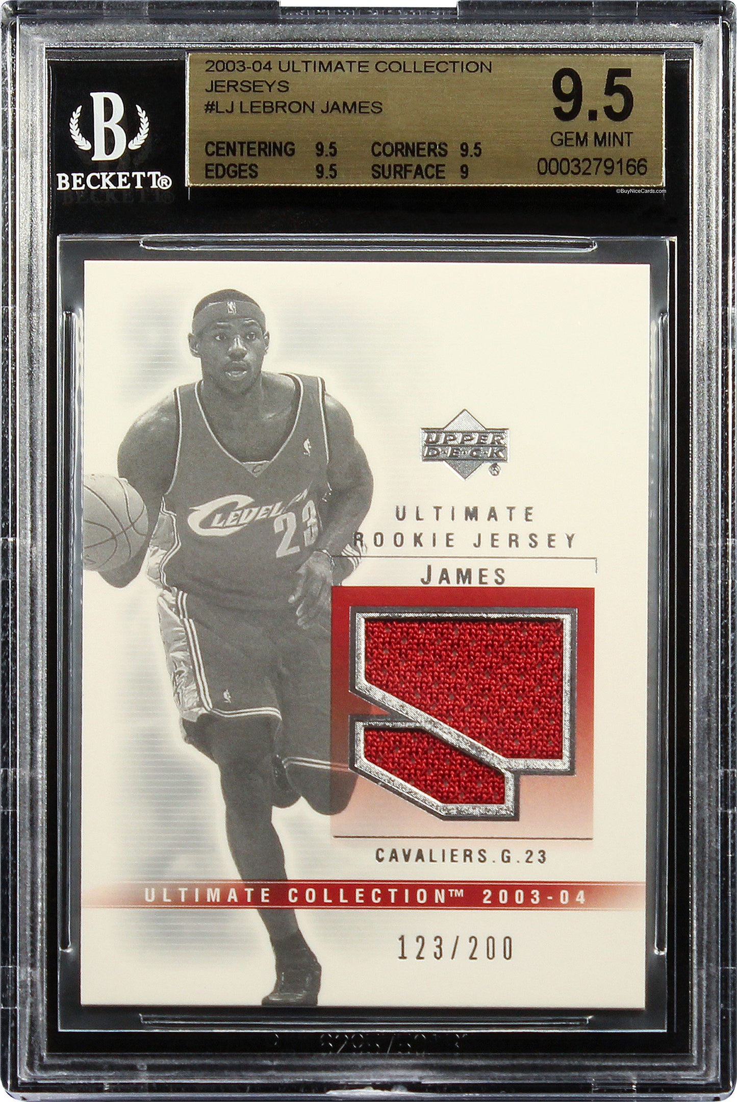 2003-04 LeBron James UD Ultimate Collection Jerseys RC Rookie /200 #LJ BGS 9.5