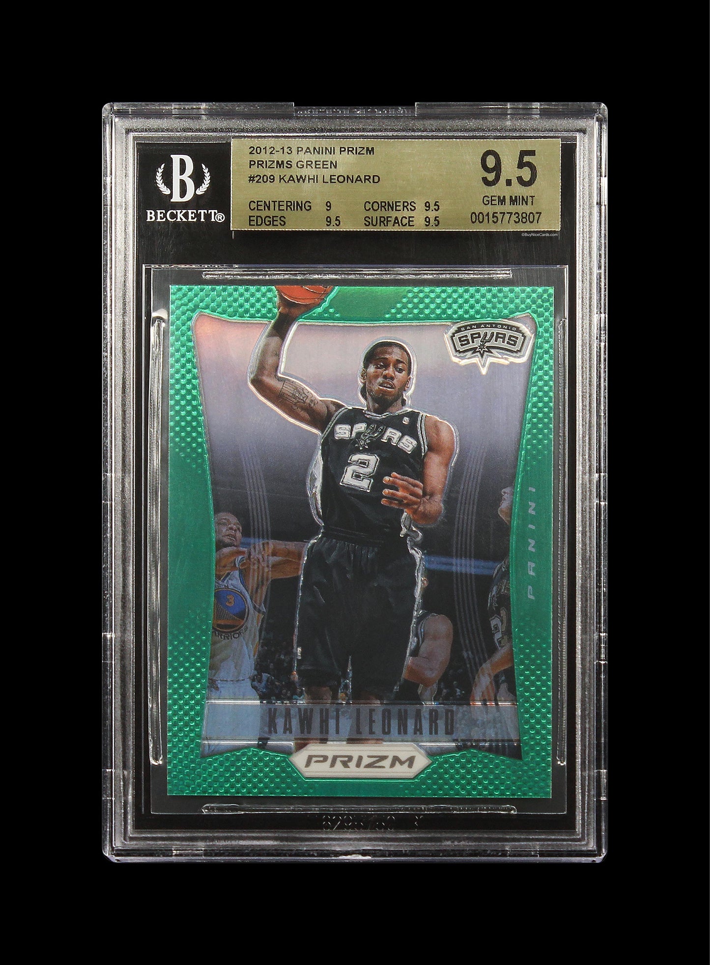 2012-13 Kawhi Leonard Panini Prizm Prizms Green Sp Rc Rookie #209 Bgs 9.5 Gem Mt