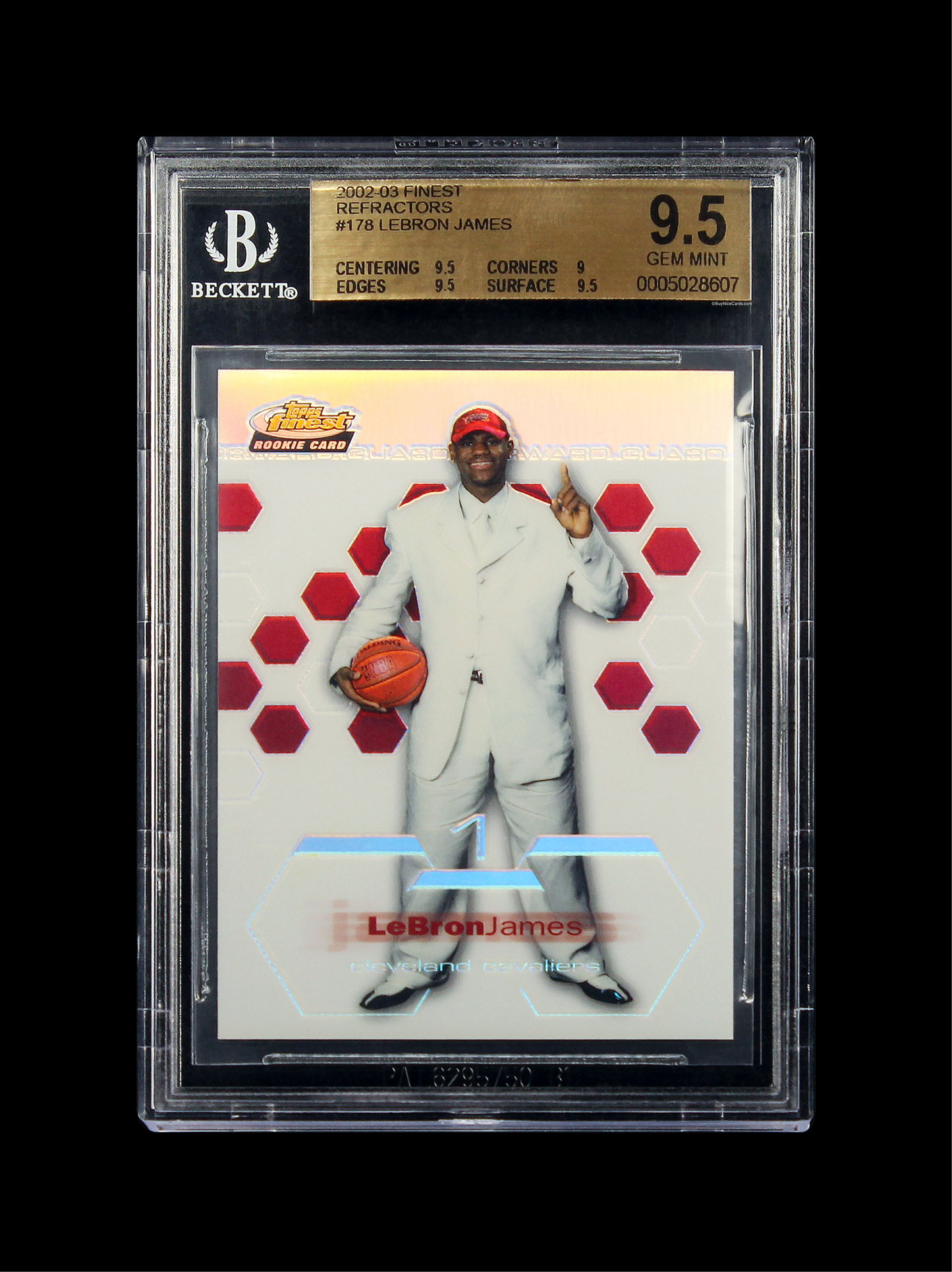 2002-03 Lebron James Topps Finest Refractor XRC RC Rookie #250/250 #178 BGS 9.5