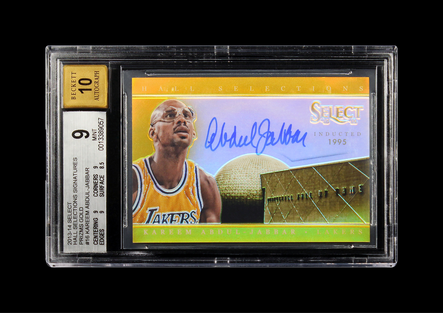 2013-14 Kareem Abdul-jabbar Select Prizms Gold Sp Auto /10 #16 Bgs 9 Mint