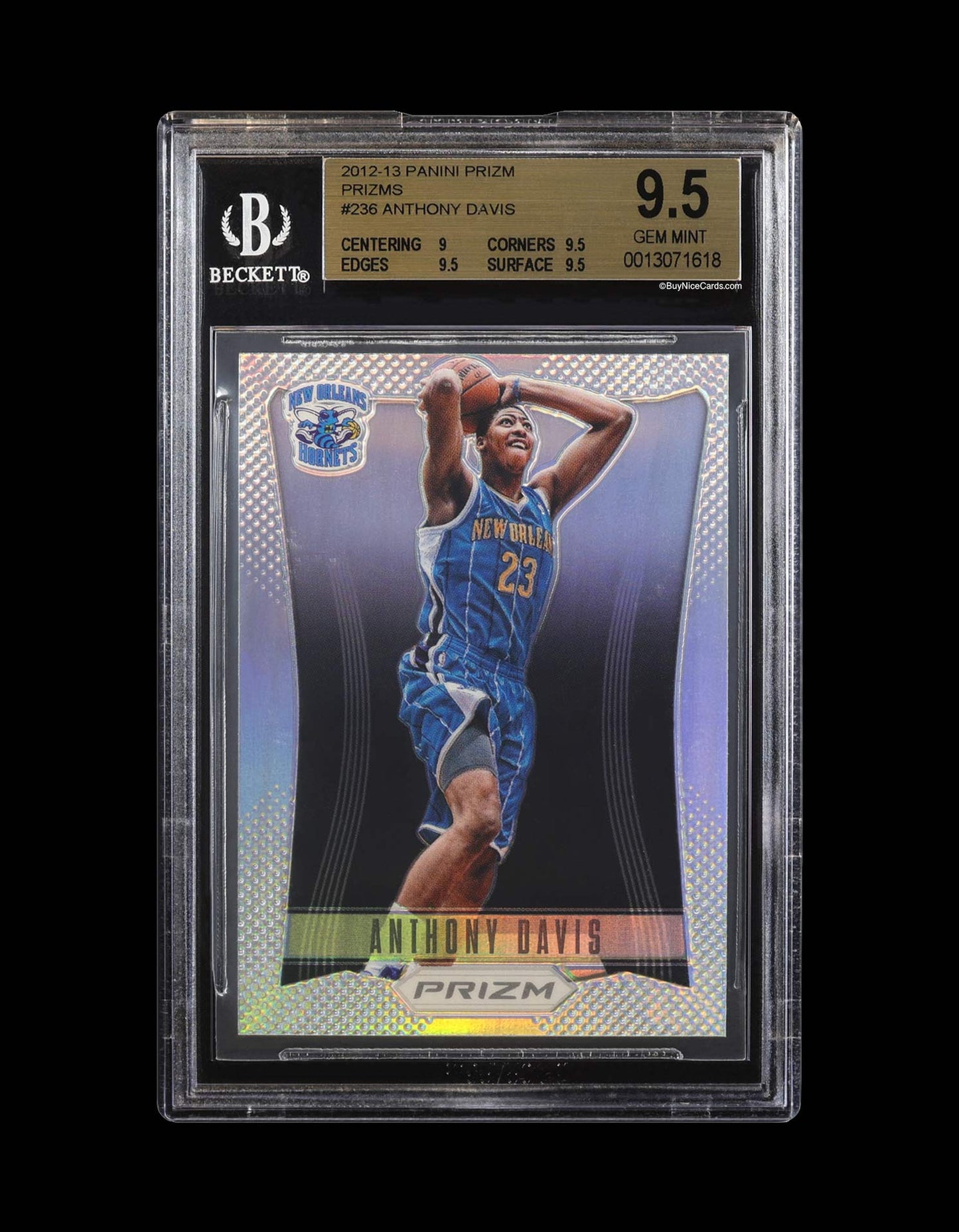 2012-13 Anthony Davis Prizm Sliver Prizms RC Rookie #236 BGS 9.5 Gem Mint