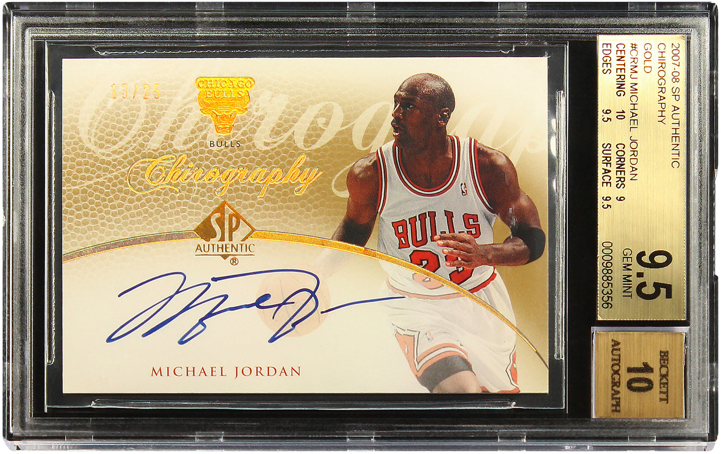 2007 Michael Jordan UD SP Authentic Chirography Gold Auto /25 #CRMJ BGS 9.5