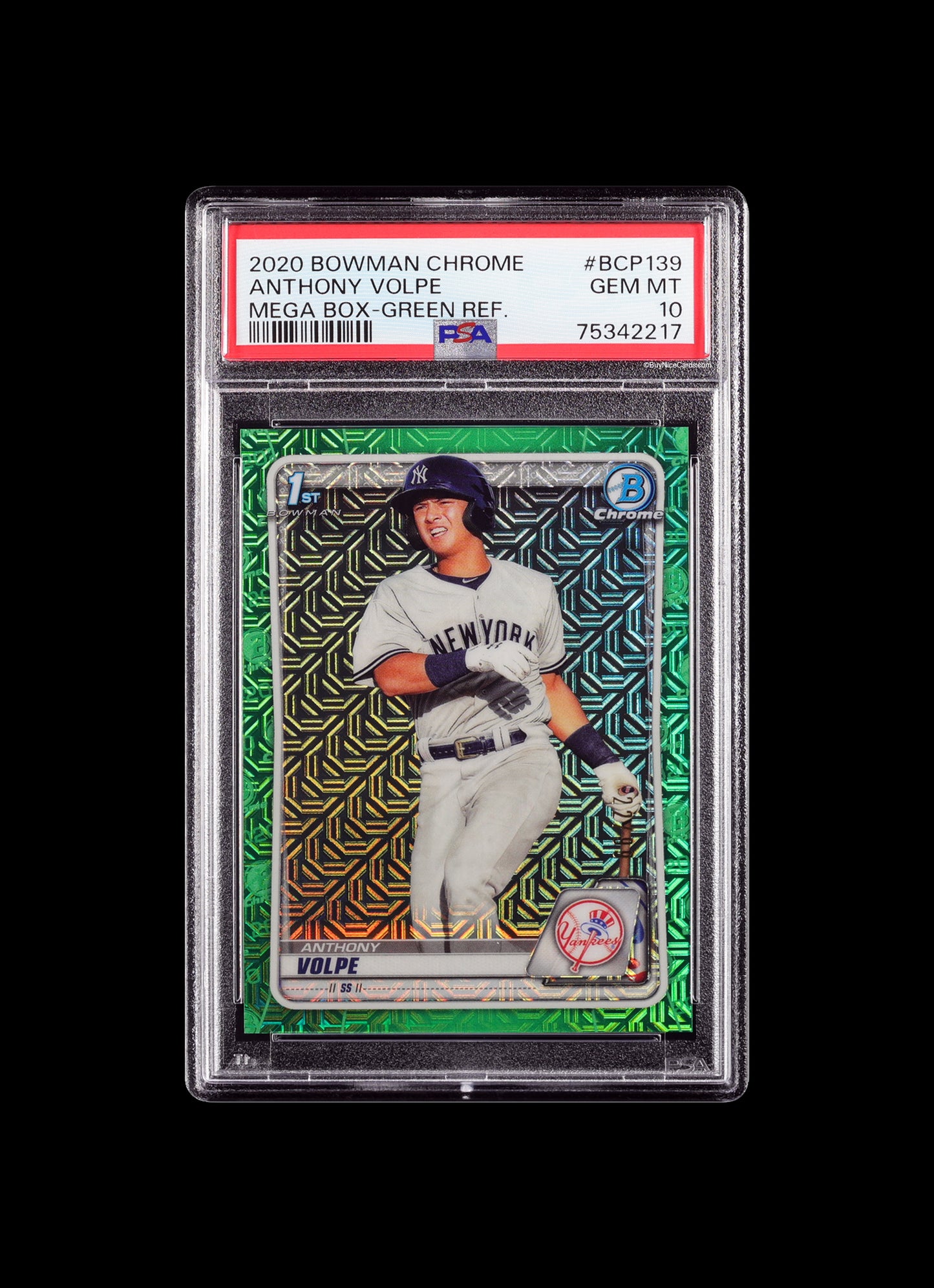 2020 Anthony Volpe Bowman Chrome Green Refractor RC Rookie #BCP139 PSA 10 Gem Mint