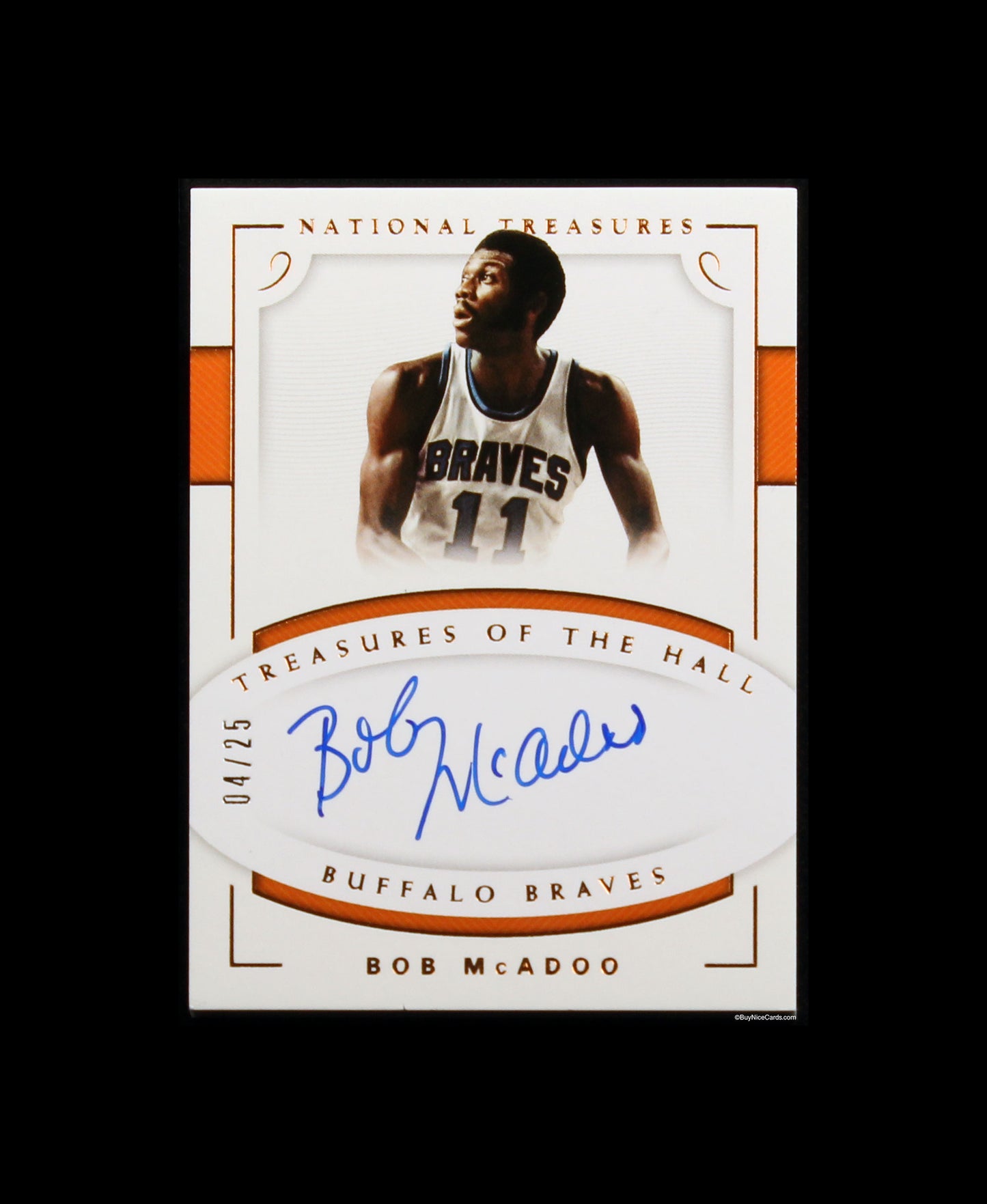 2017-18 Bob McAdoo Panini National Treasures on Card Auto /25 #TH-BMD