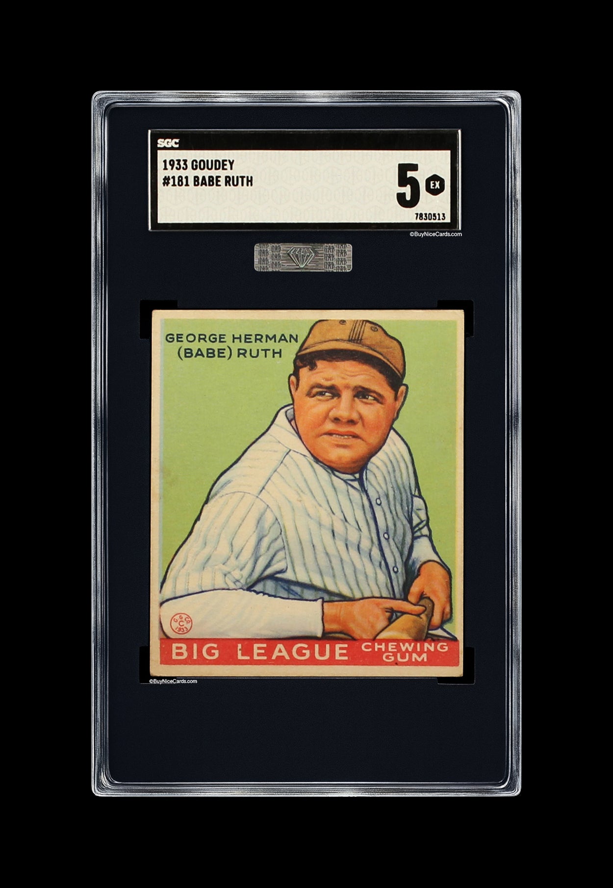 1933 Babe Ruth Goudey #181 SGC 5 MBA Silver Label