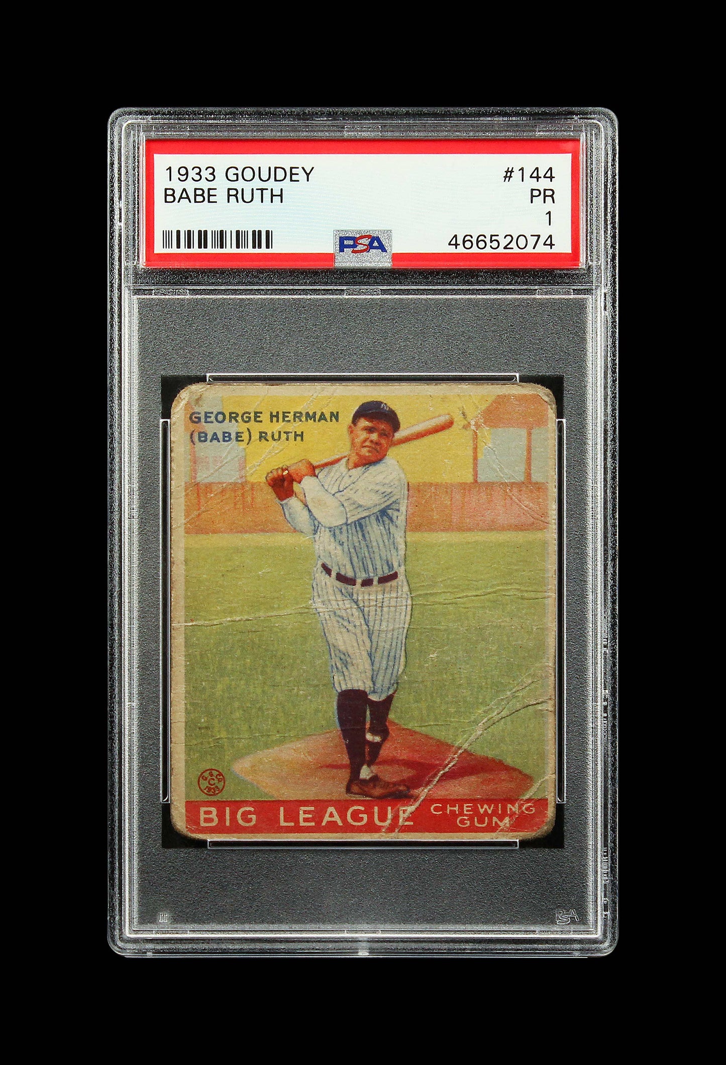 1933 Babe Ruth Goudey #144 PSA 1 PR