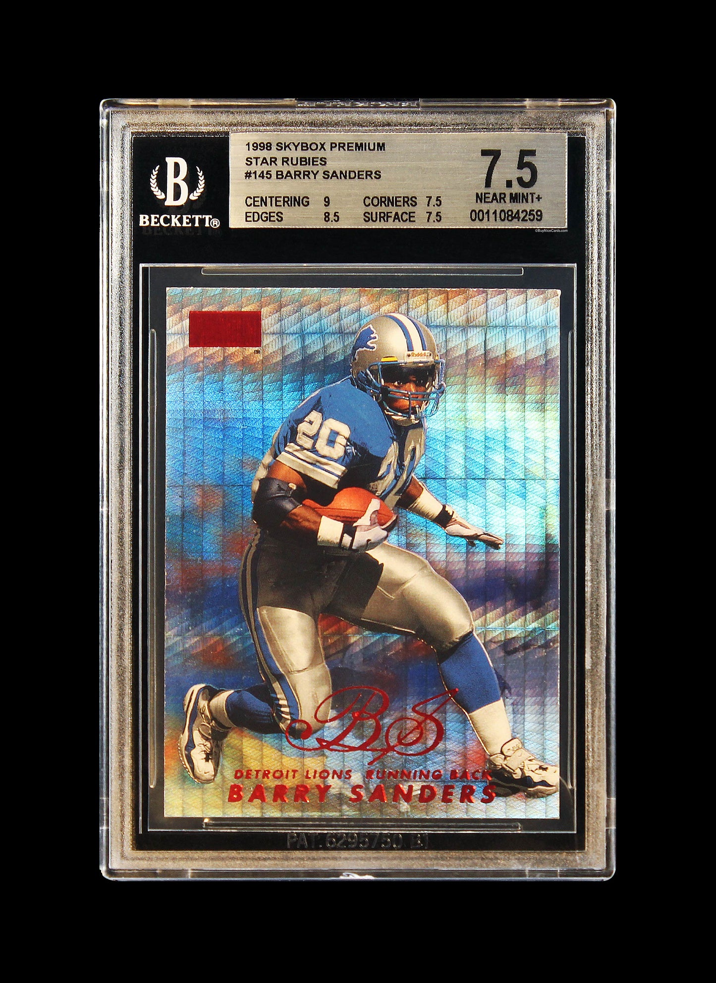 1998 Barry Sanders Fleer Skybox Premium Star Rubies SP /50 BGS 7.5