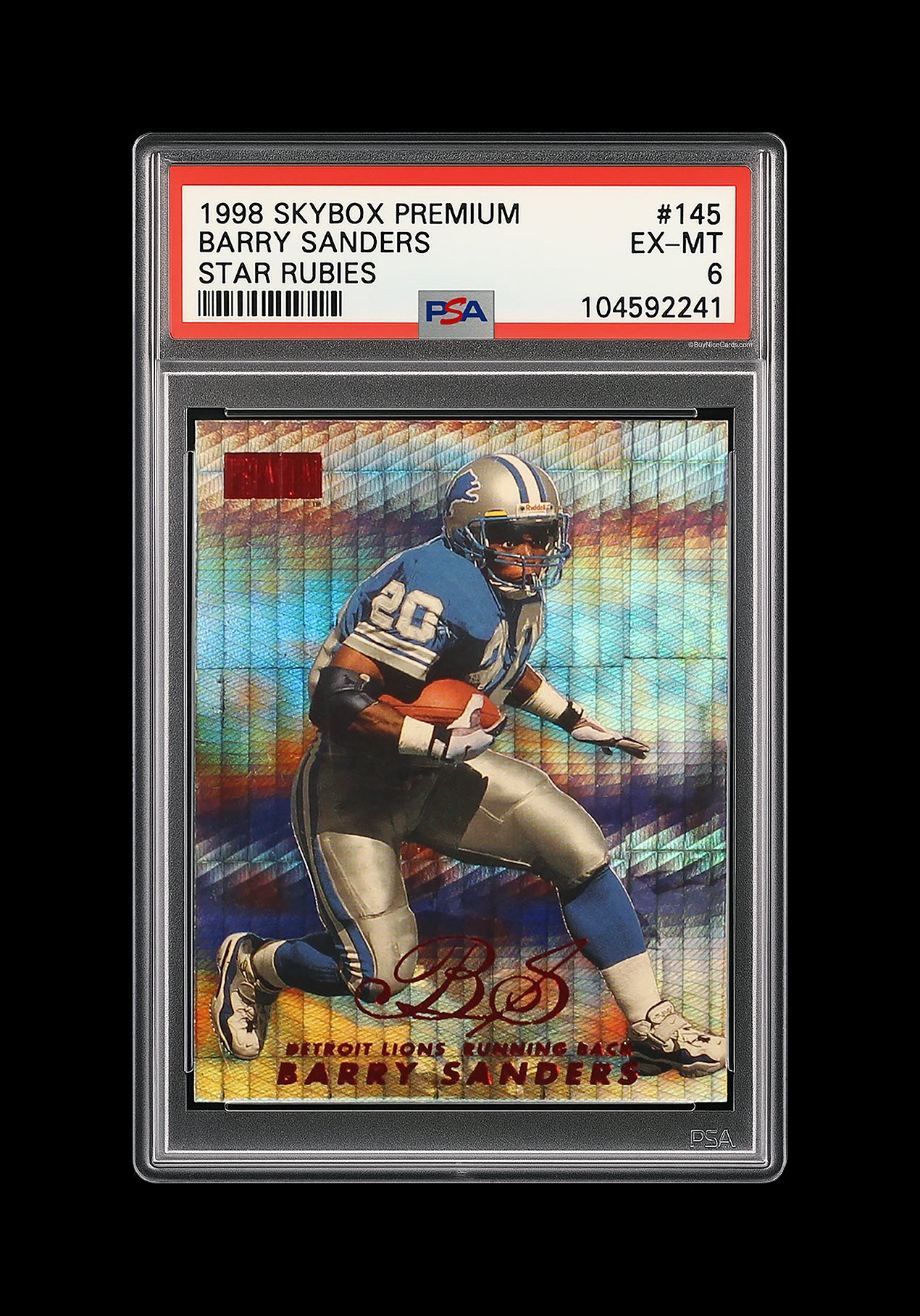 1998 Barry Sanders Skybox Premium Star Rubies SP /50 # 145 PSA 6