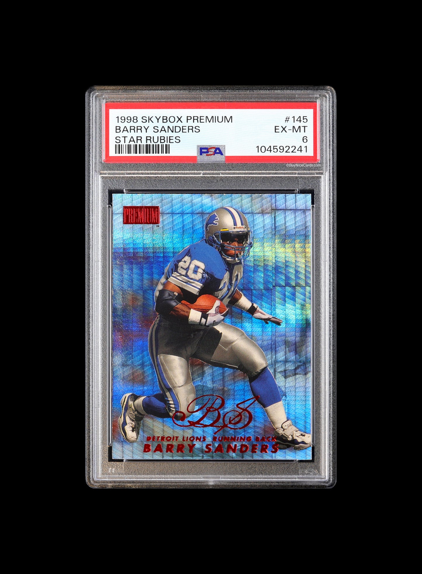 1998 Barry Sanders Skybox Premium Star Rubies SP /50 # 145 PSA 6