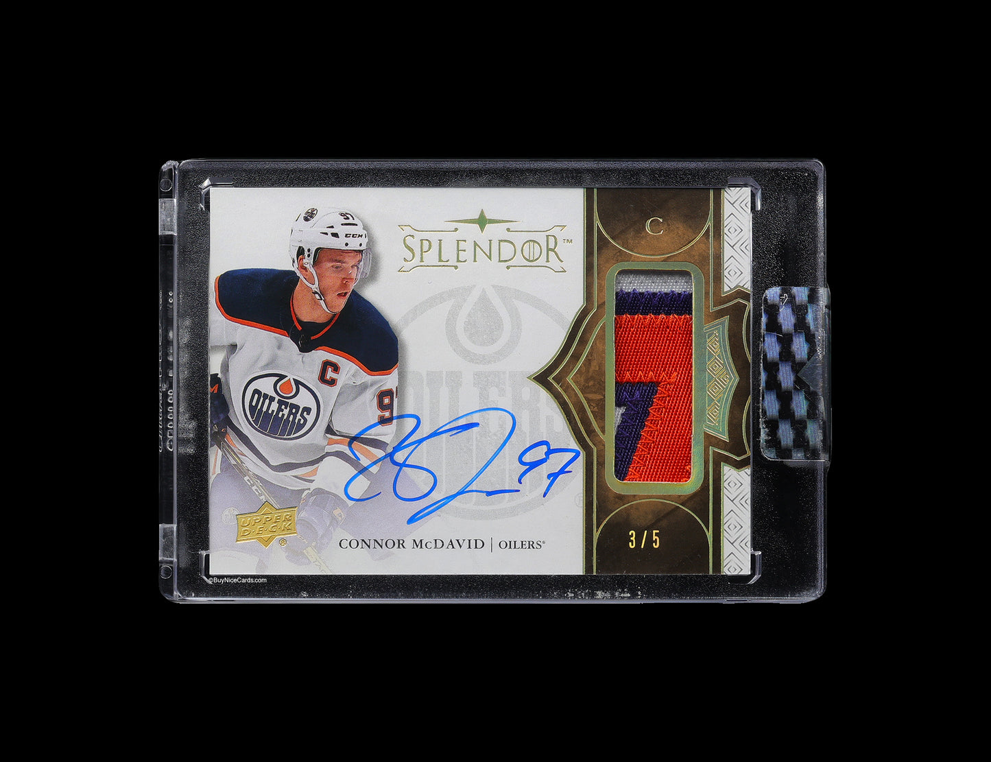 2018 Connor McDavid Upper Deck Splendor Bordeless Game Used Patch Auto /5