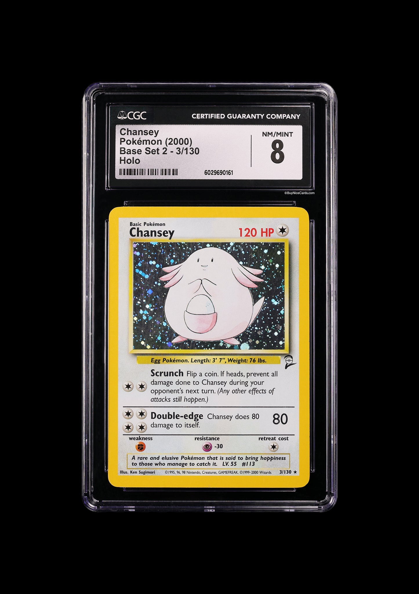 2000 Chansey Pokemon Base Set 2 Holo 3/120 CGC 8 NM/Mint