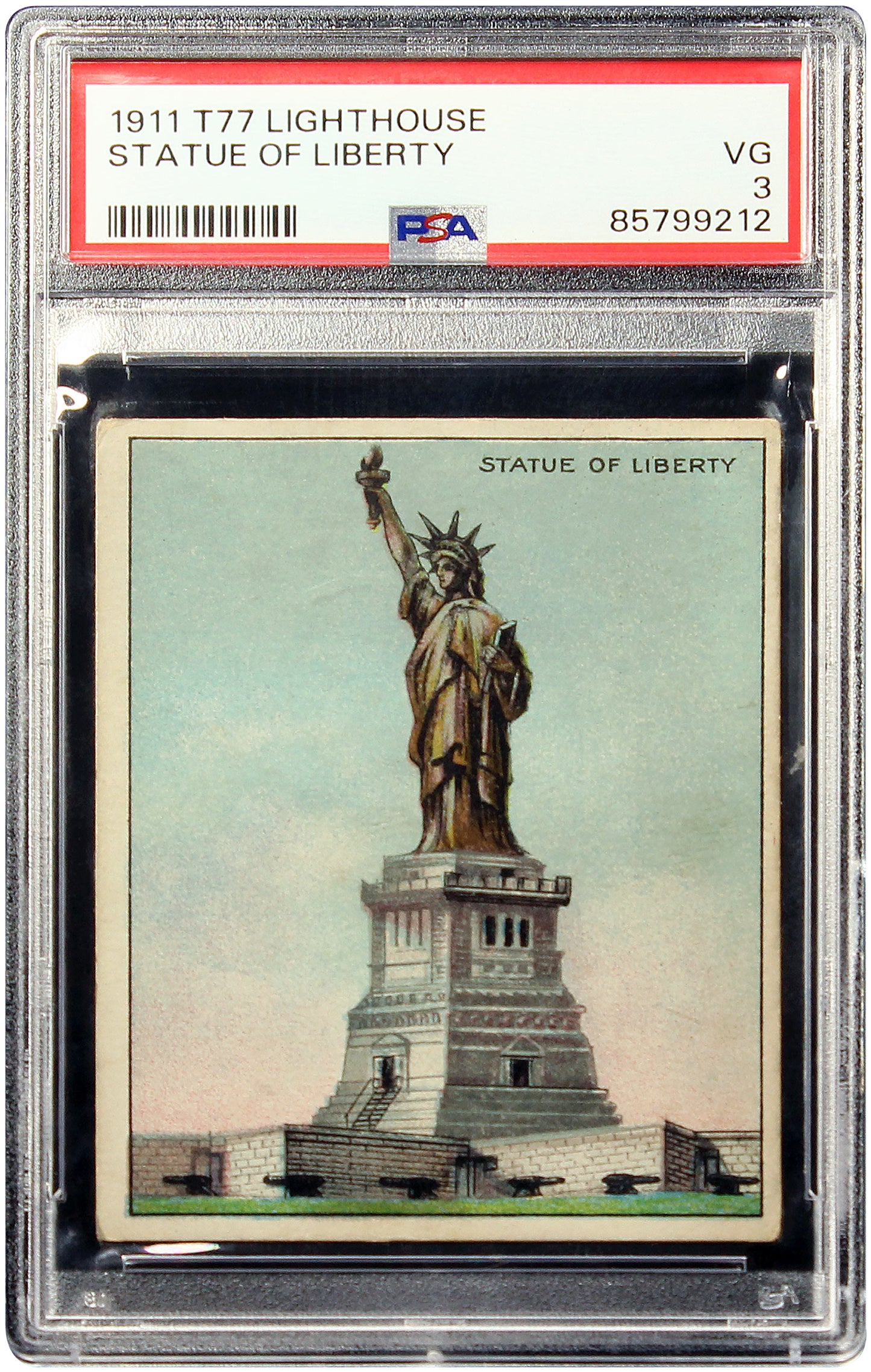 1911 T77 Lighthouse Statue of Liberty PSA 3 VG Pop 5