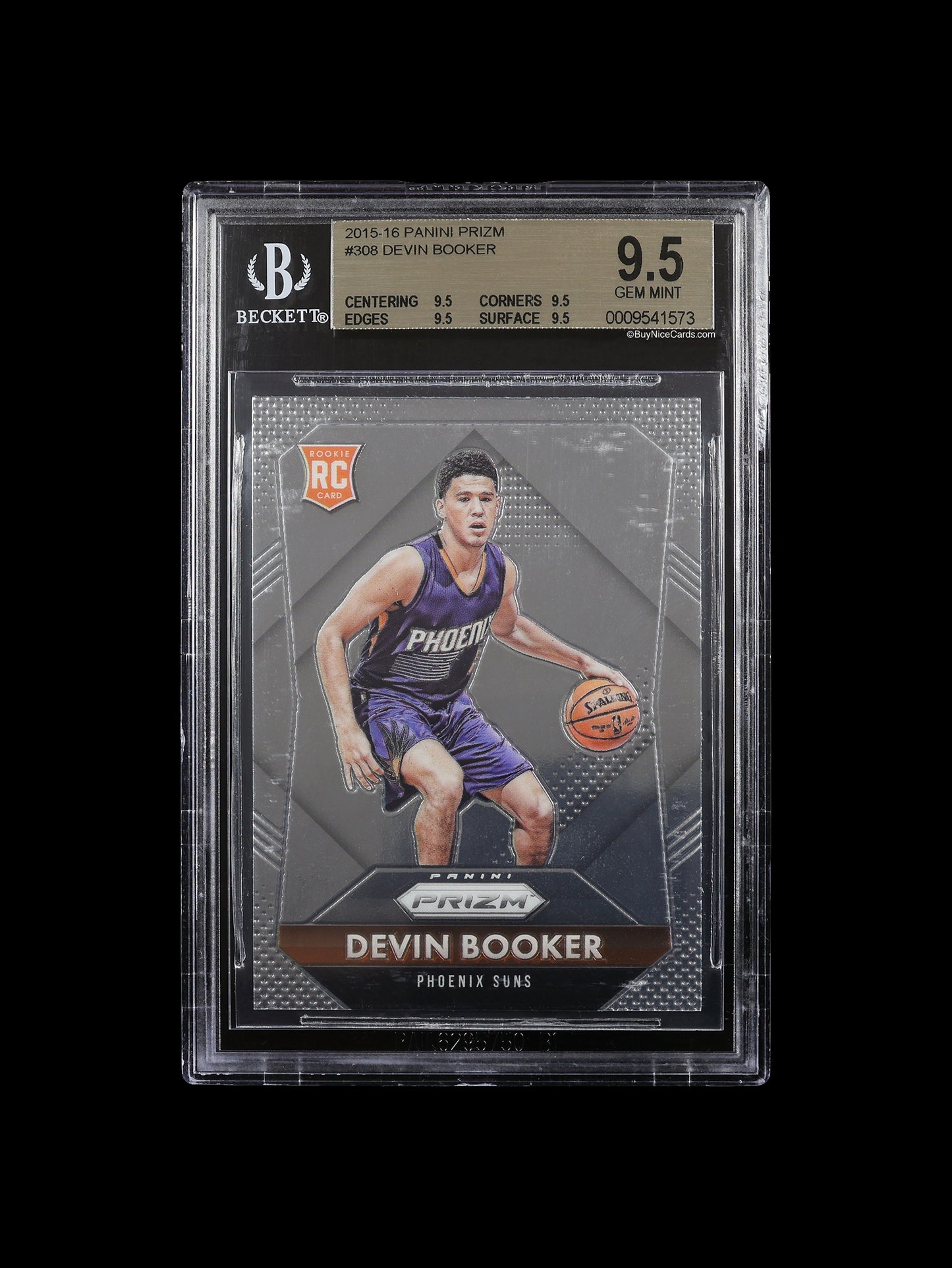 2015-16 Devin Booker Panini Prizm Base RC Rookie #308 BGS 9.5 em Mint
