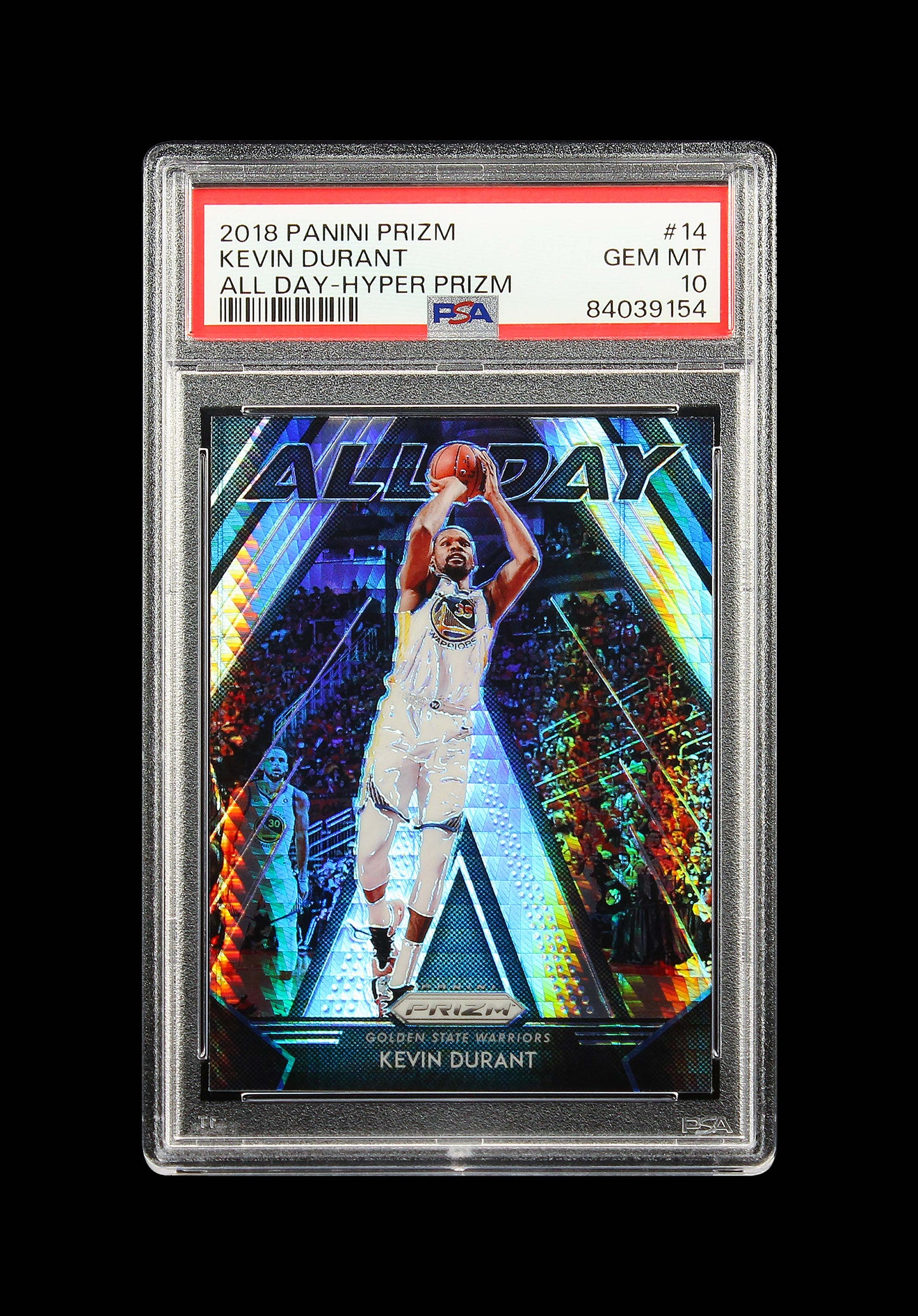 2018 Kevin Durant Panini Prizm All Day Hyper Prizms SP #14 PSA 10 Gem Mint