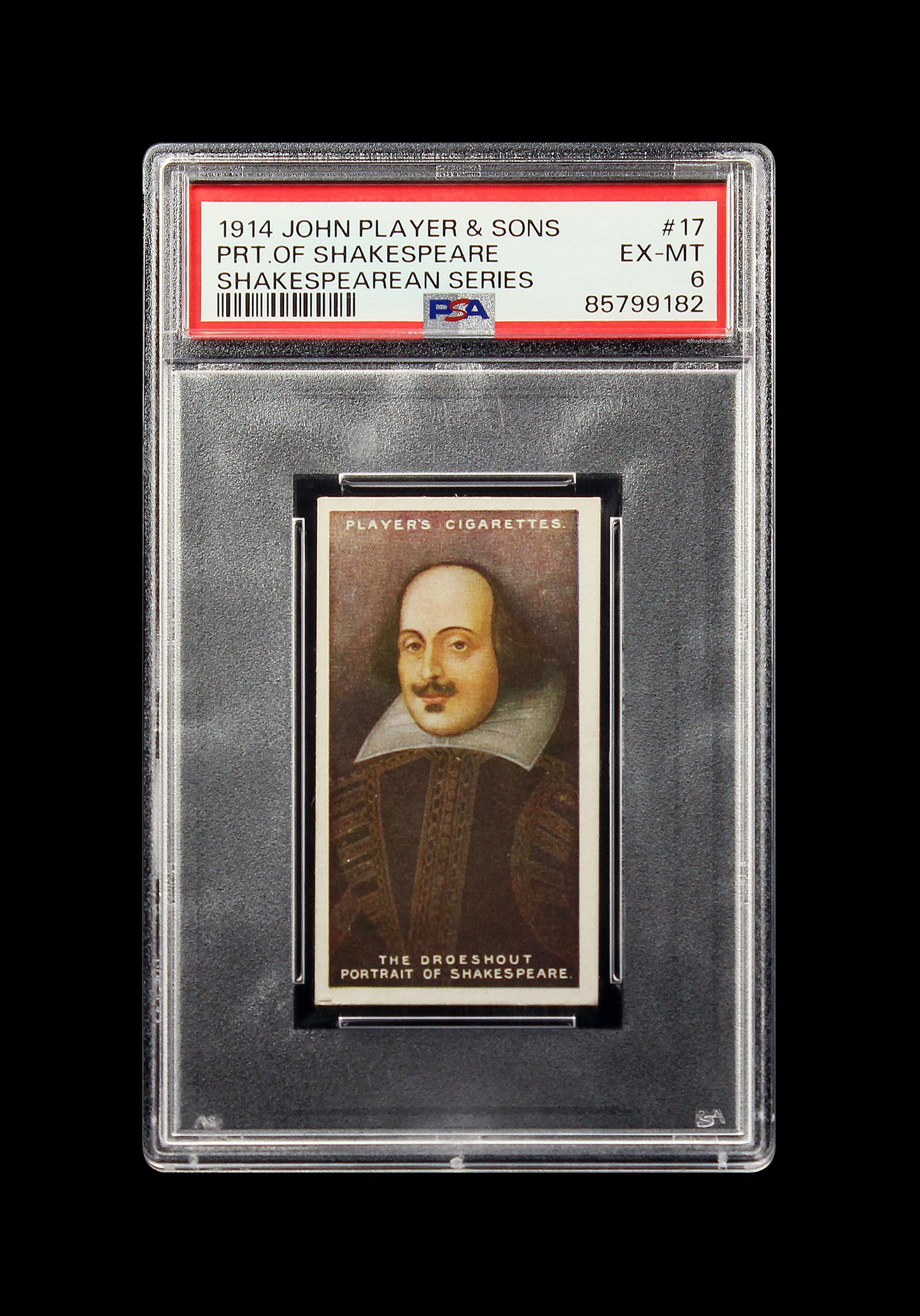 1914 John Player & Sons Series PRT. Of Shakespeare Shakespearean # 17 PSA 6