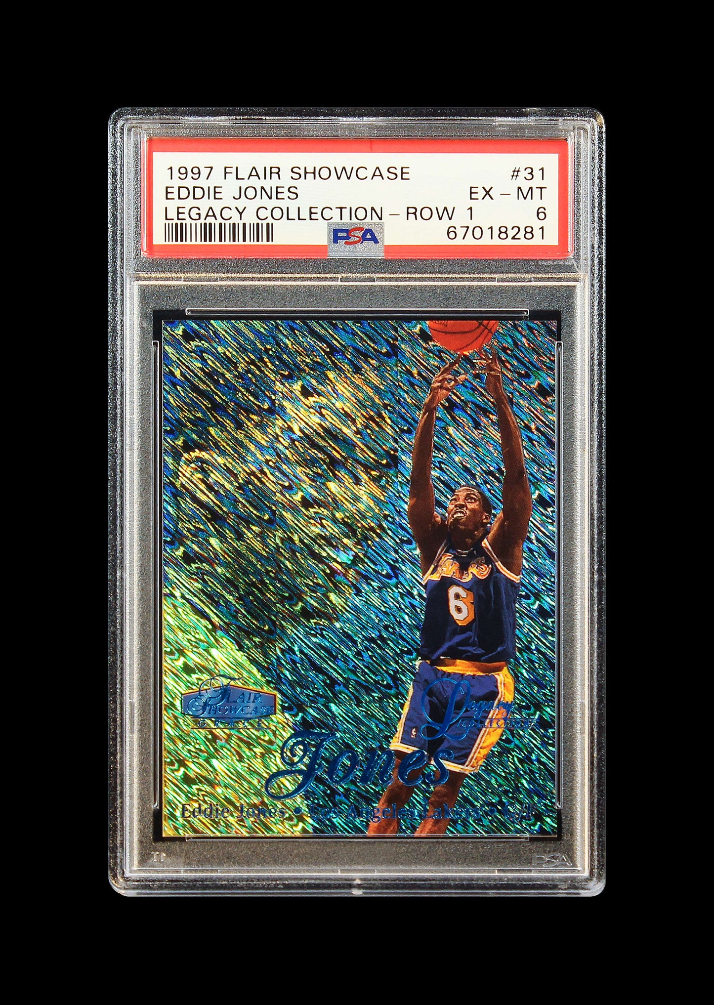 1997 Eddie Jones Fleer Flair Showcase Legacy Collection Row 1 #31 /100 PSA 6