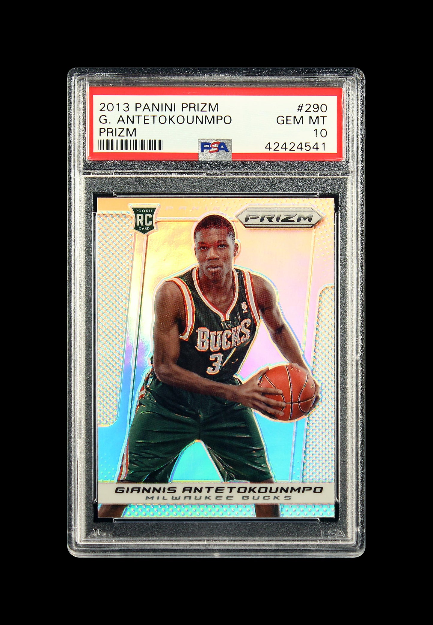 2013 Giannis Antetokounmpo Panini Prizm Silver Prizms SP RC Rookie #290 PSA 10 Gem Mint
