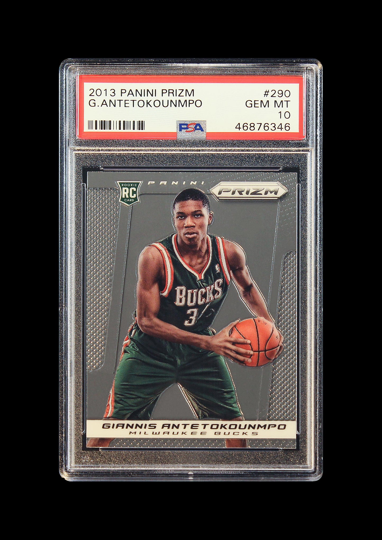 2013 Giannis Antetokounmpo Panini Prizm Base RC Rookie #290 PSA 10 Gem Mint