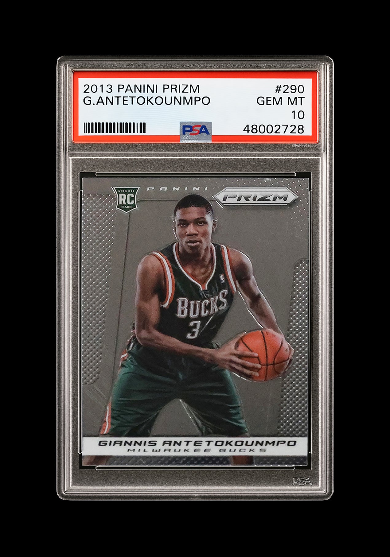 2013 Giannis Antetokounmpo Panini Prizm Base RC Rookie #290 PSA 10 Gem Mint