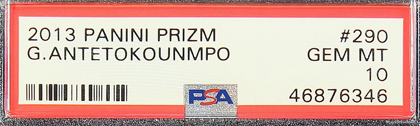 2013 Giannis Antetokounmpo Panini Prizm Base RC Rookie #290 PSA 10 Gem Mint