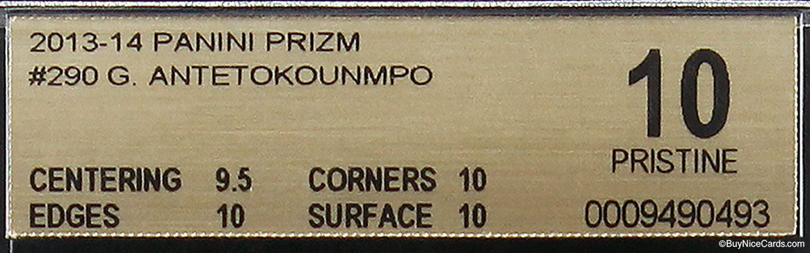 2013 Giannis Antetokounmpo Panini Prizm Base RC Rookie #290 BGS 10 Pristine
