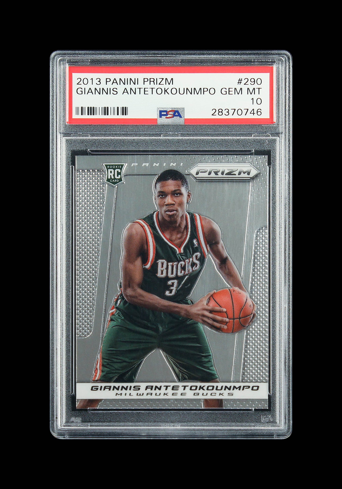 2013 Giannis Antetokounmpo Panini Prizm Base Rc Rookie #290 Psa 10 Gem Mint