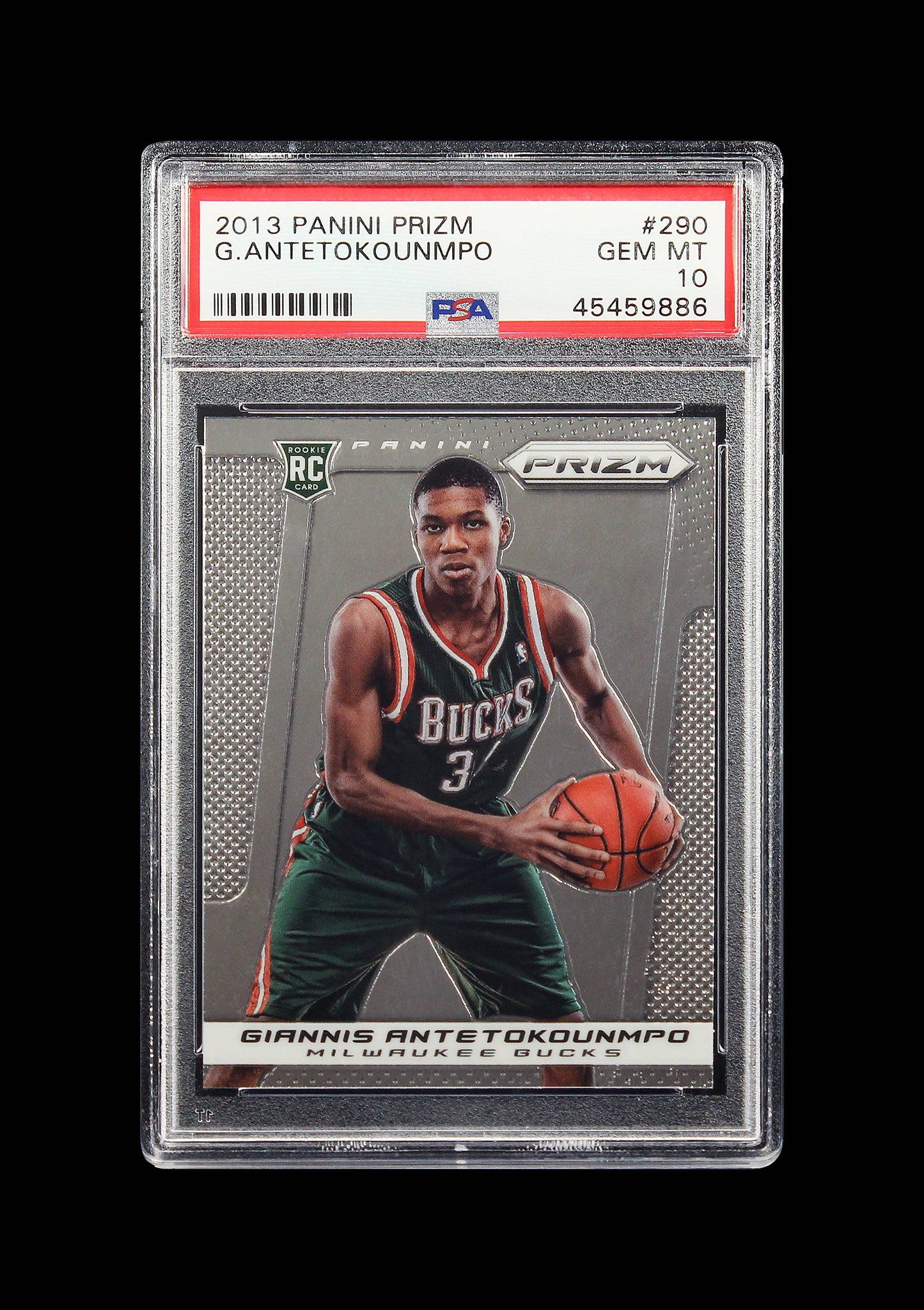 2013 Giannis Antetokounmpo Panini Prizm Base RC Rookie #290 PSA 10 Gem Mint