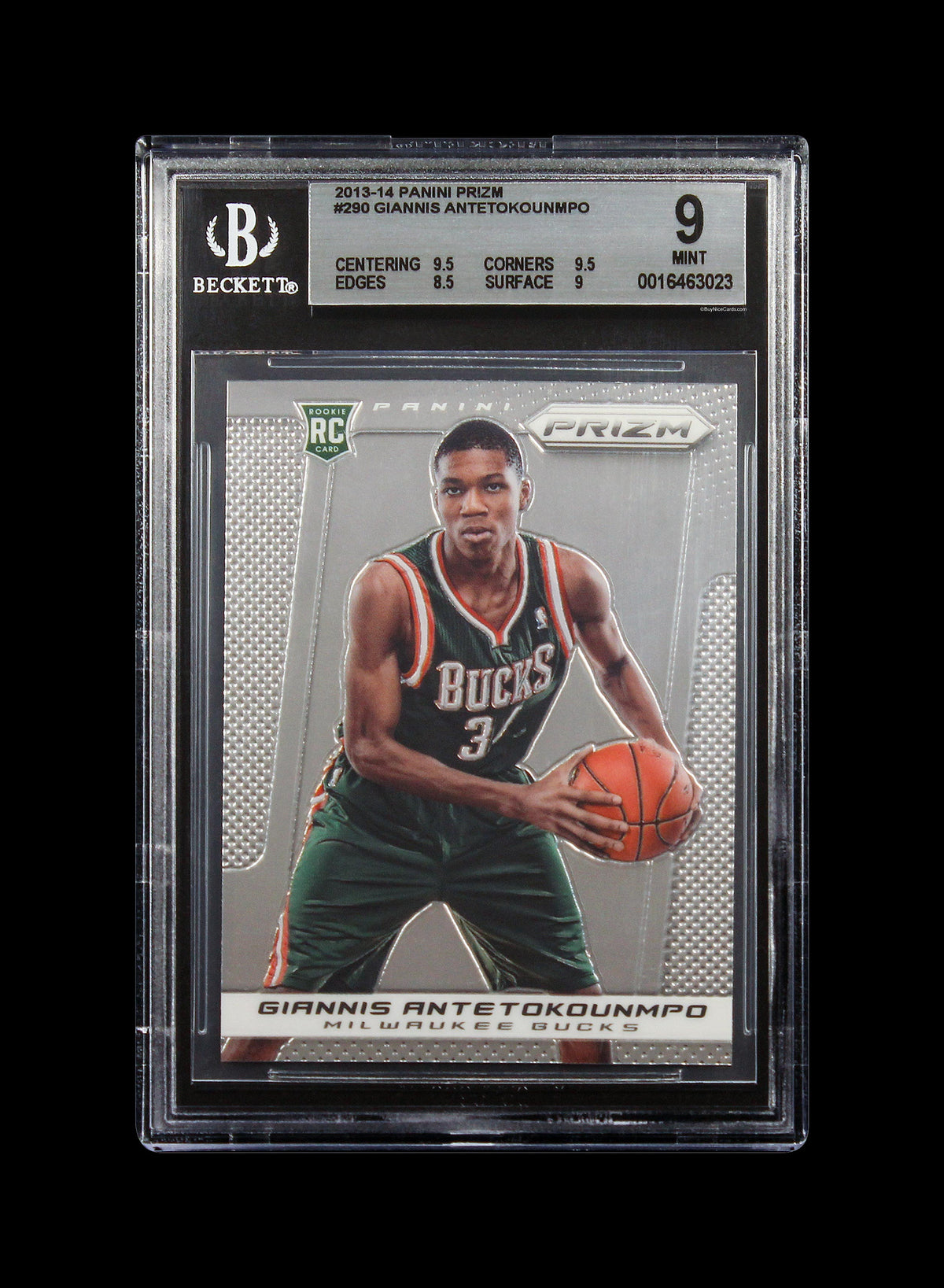 2013-14 Giannis Antetokounmpo Panini Prizm Base RC Rookie #290 BGS 9 Mint