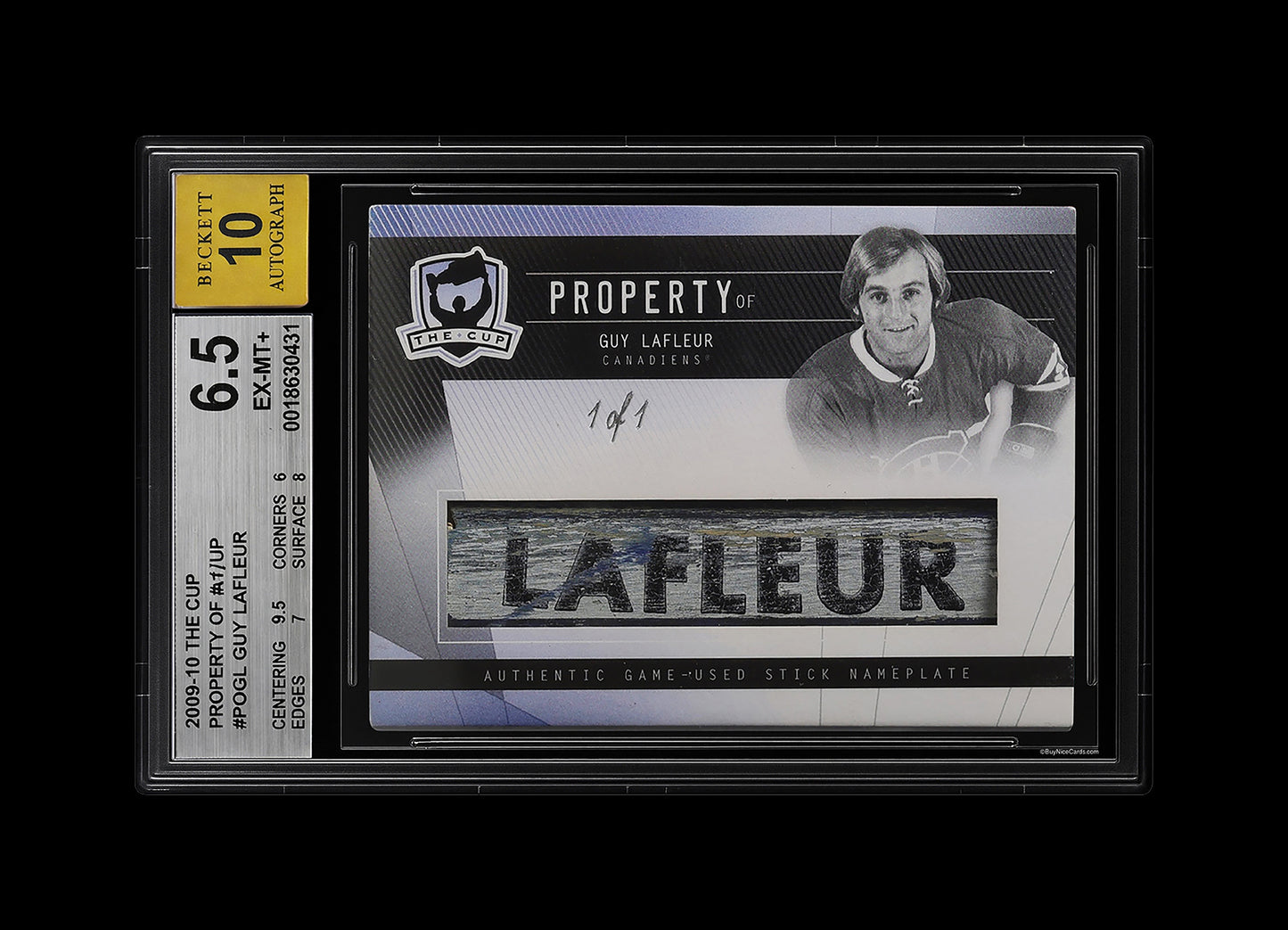 2009-10 Guy Lafleur Upper Deck The Cup Property of 1/1 #POGL BGS 6.5